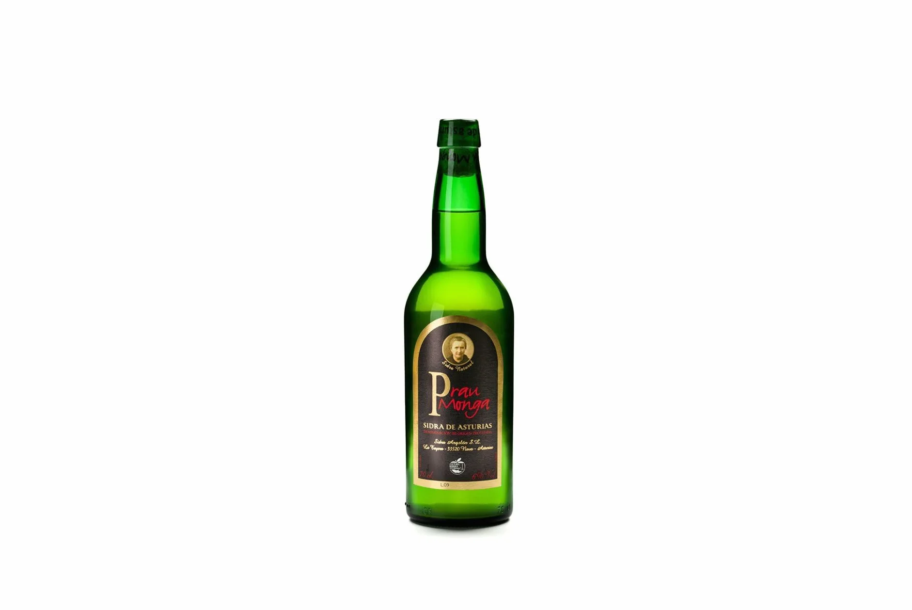 Viuda de Angelón Prau Monga Sidra Natural DOP Sidra de Asturias – Sidra de Escanciar – Caja de 6 Botellas de 75 cl