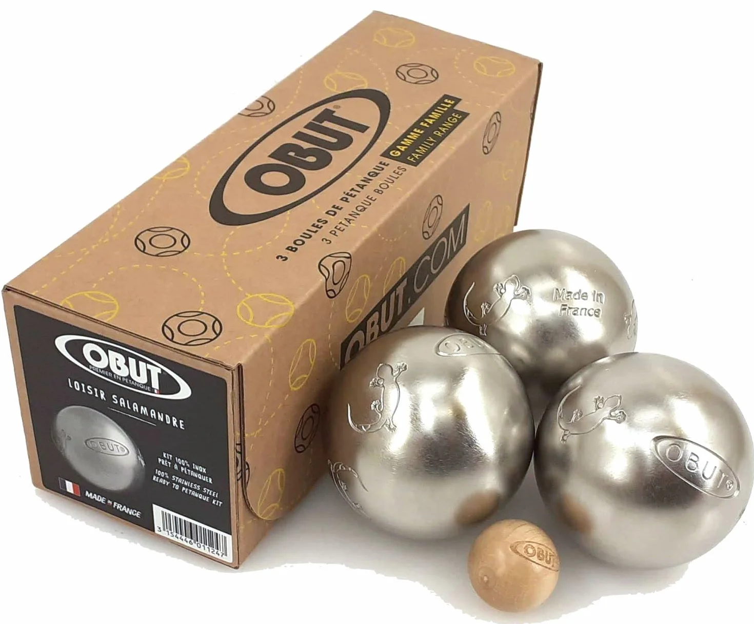 Obut Loisir Bolas de Petanca de Acero Inoxidable Juego de 3 Bolas