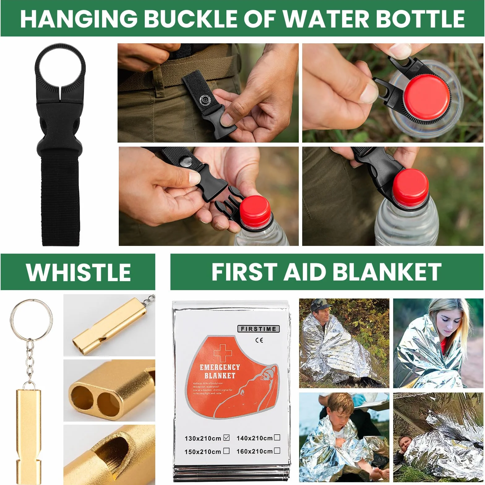 Kit de Supervivencia 25 en 1 Equipo Táctico Multifuncional para Senderismo Montañismo