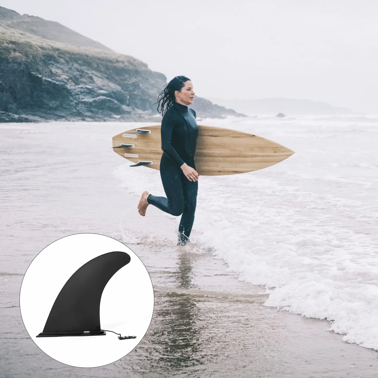 APOMOONS Removible Universal Quilla Paddle Surf 9 Pulgadas Reforzado Aleta Sup Fin Accesorios