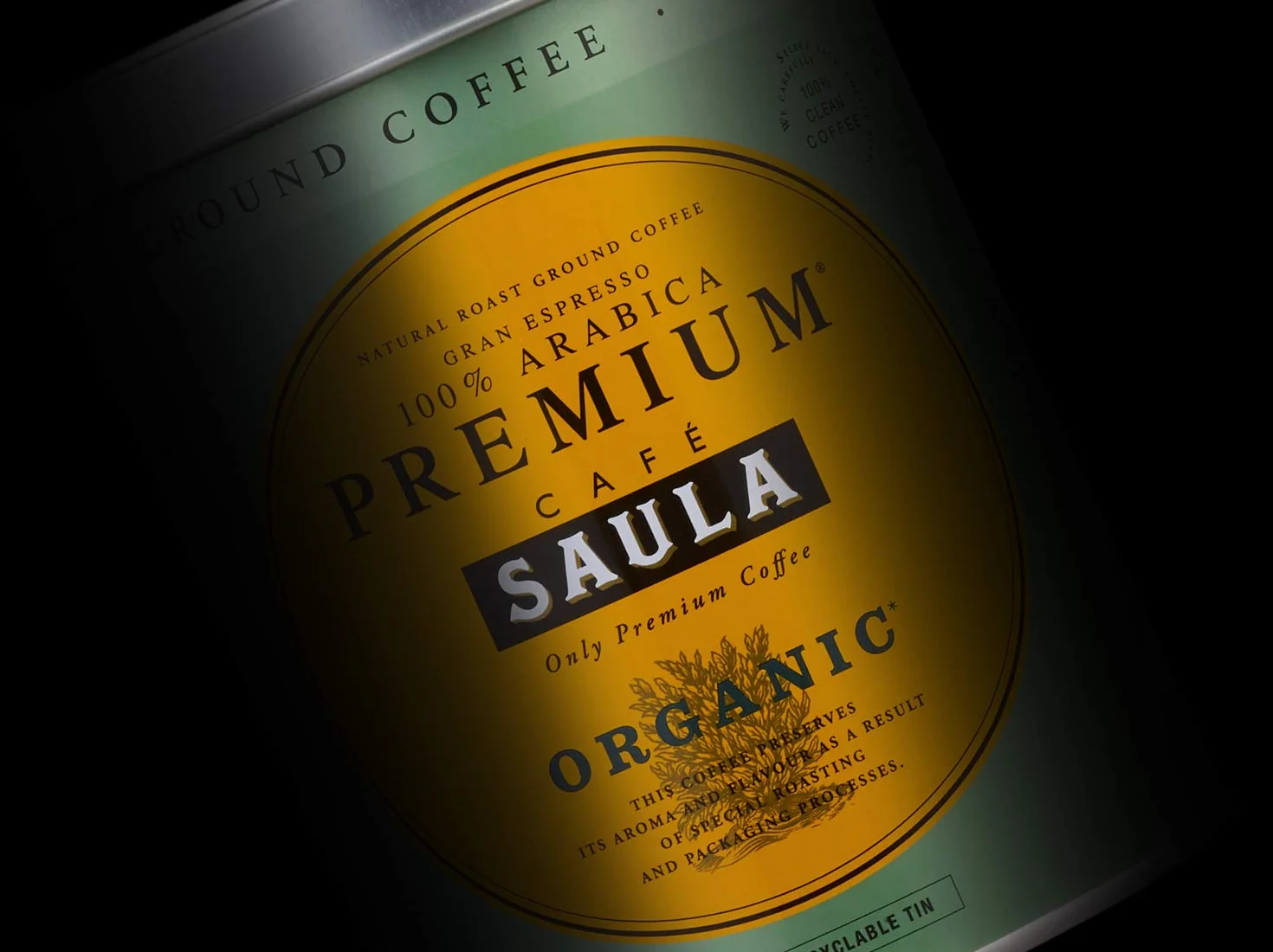 Café Saula Premium Ecológico 100% arábica molido - Pack 3 botes de 250 gr