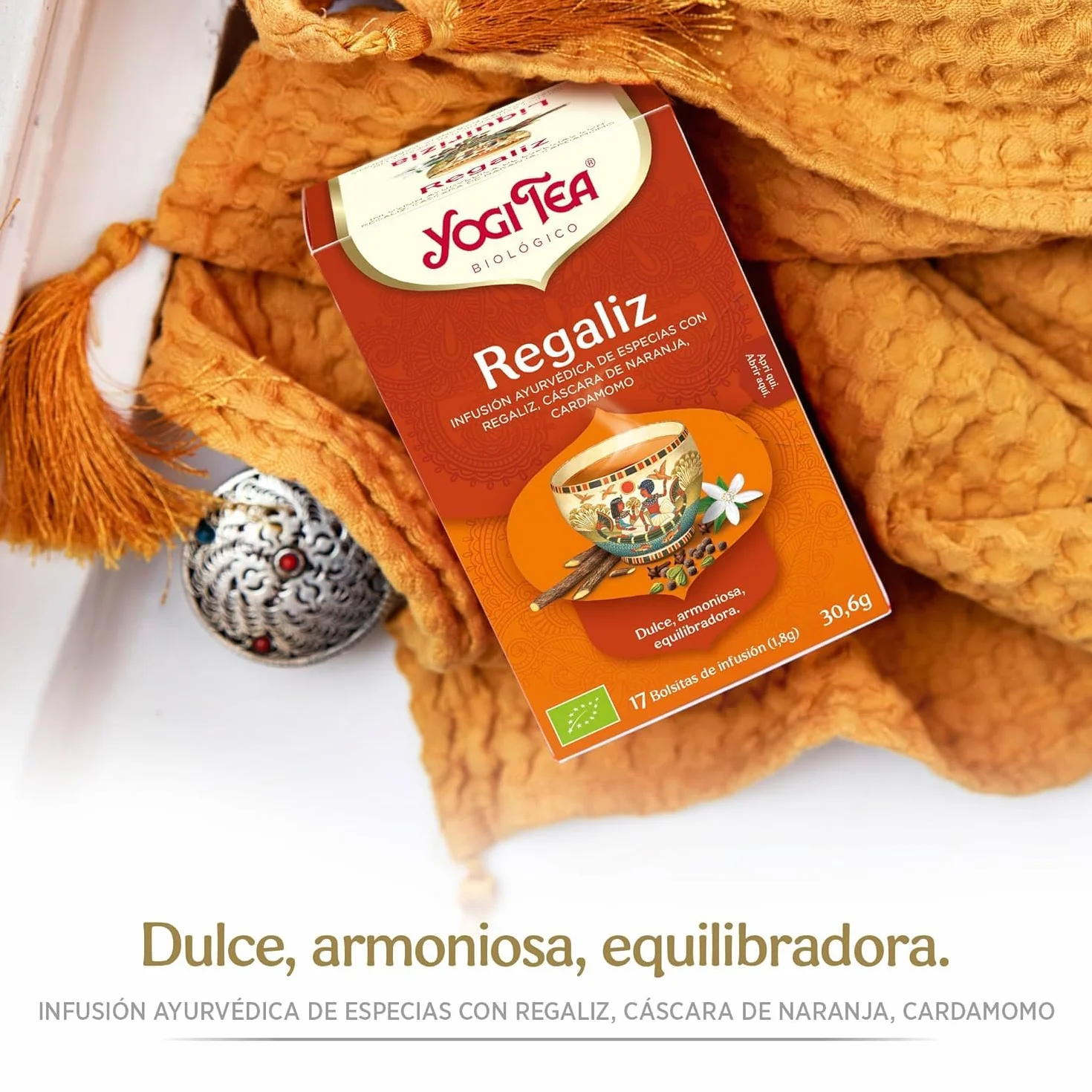 Yogi Tea - Regaliz, Infusión Ayurvédica de Especias con Regaliz, Cáscara de Naranja y Cardamomo - 17 Bolsitas, 30,6g