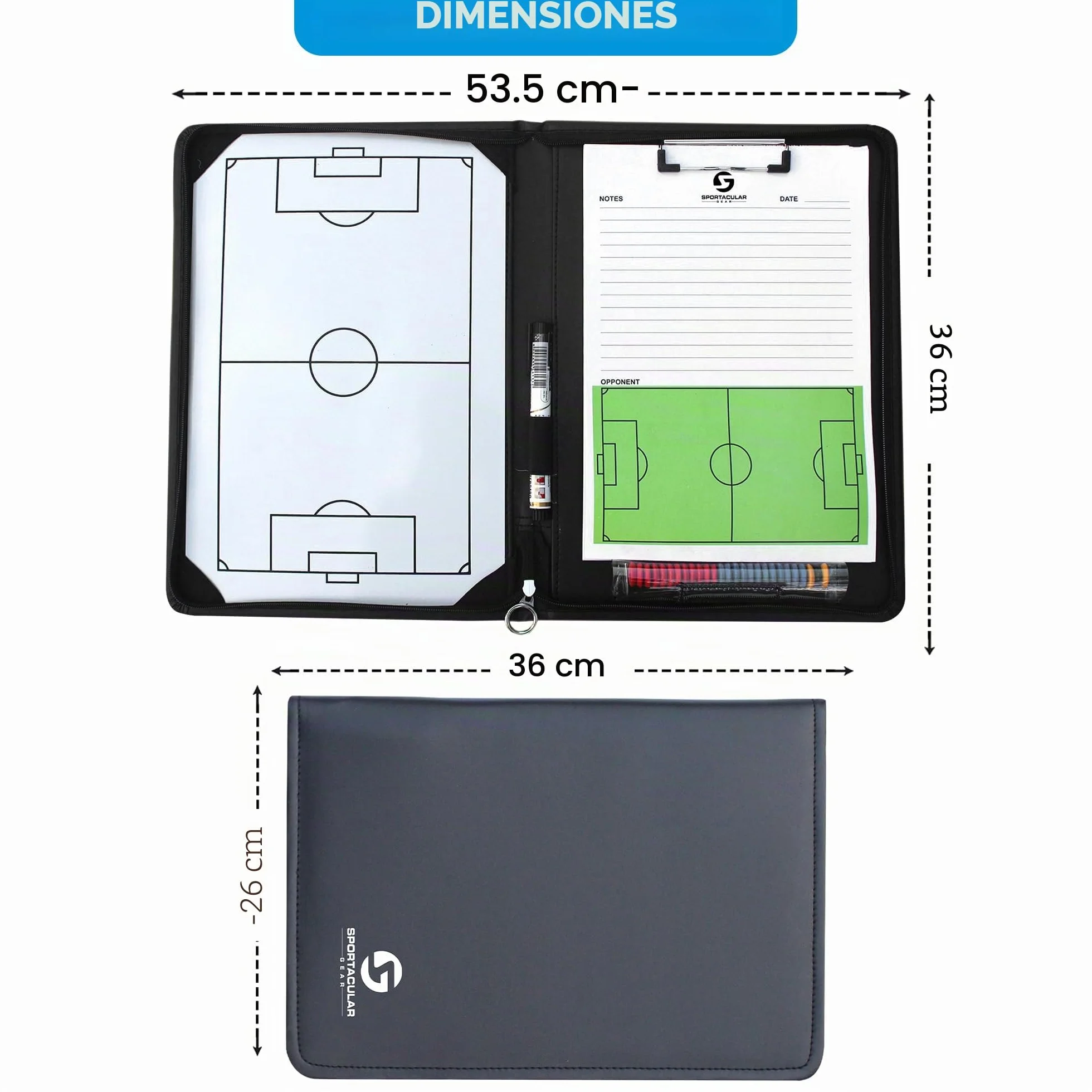 Carpeta Táctica Plegable para Entrenamiento de Fútbol