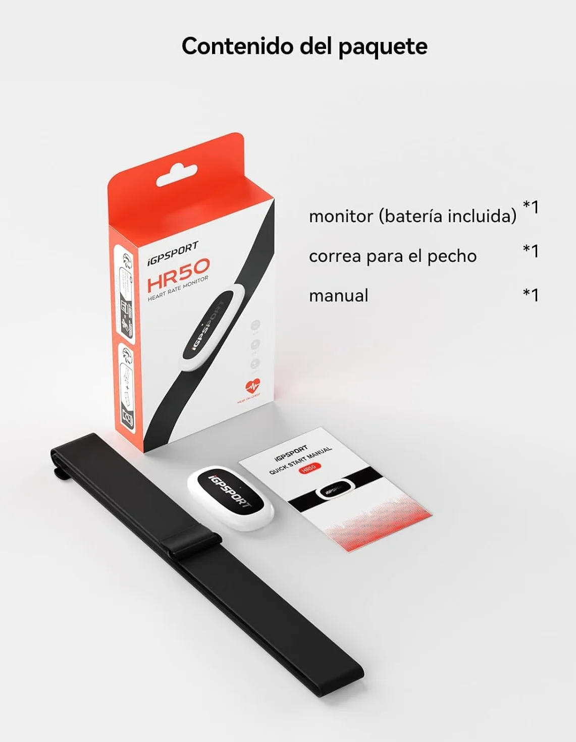 iGPSPORT HR40 Monitor de Ritmo Cardíaco Bluetooth Ant+ Correa de Pecho para Correr Ciclismo Gimnasio