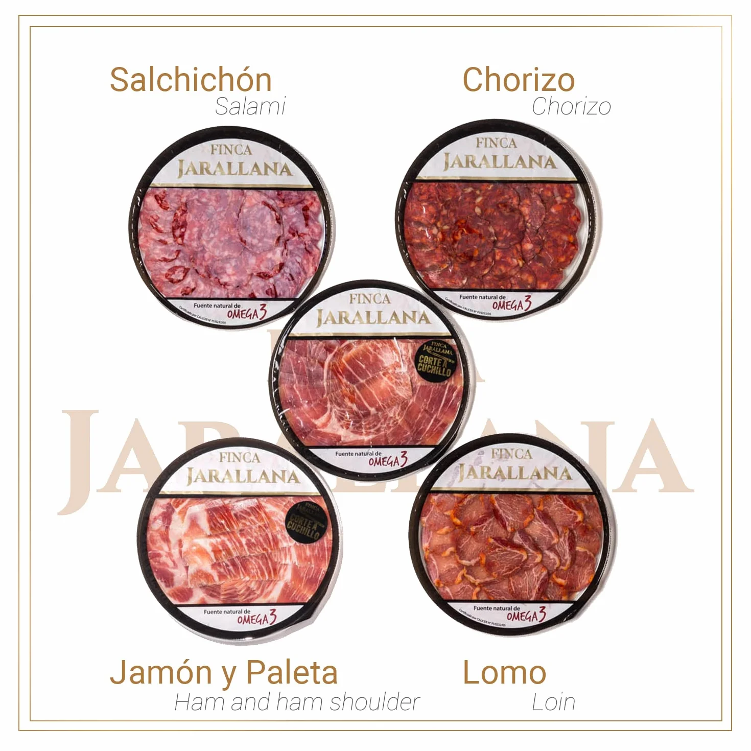 Finca Jarallana Surtido Ibérico Pack Embutidos 5 Platos 100 g Secado Natural