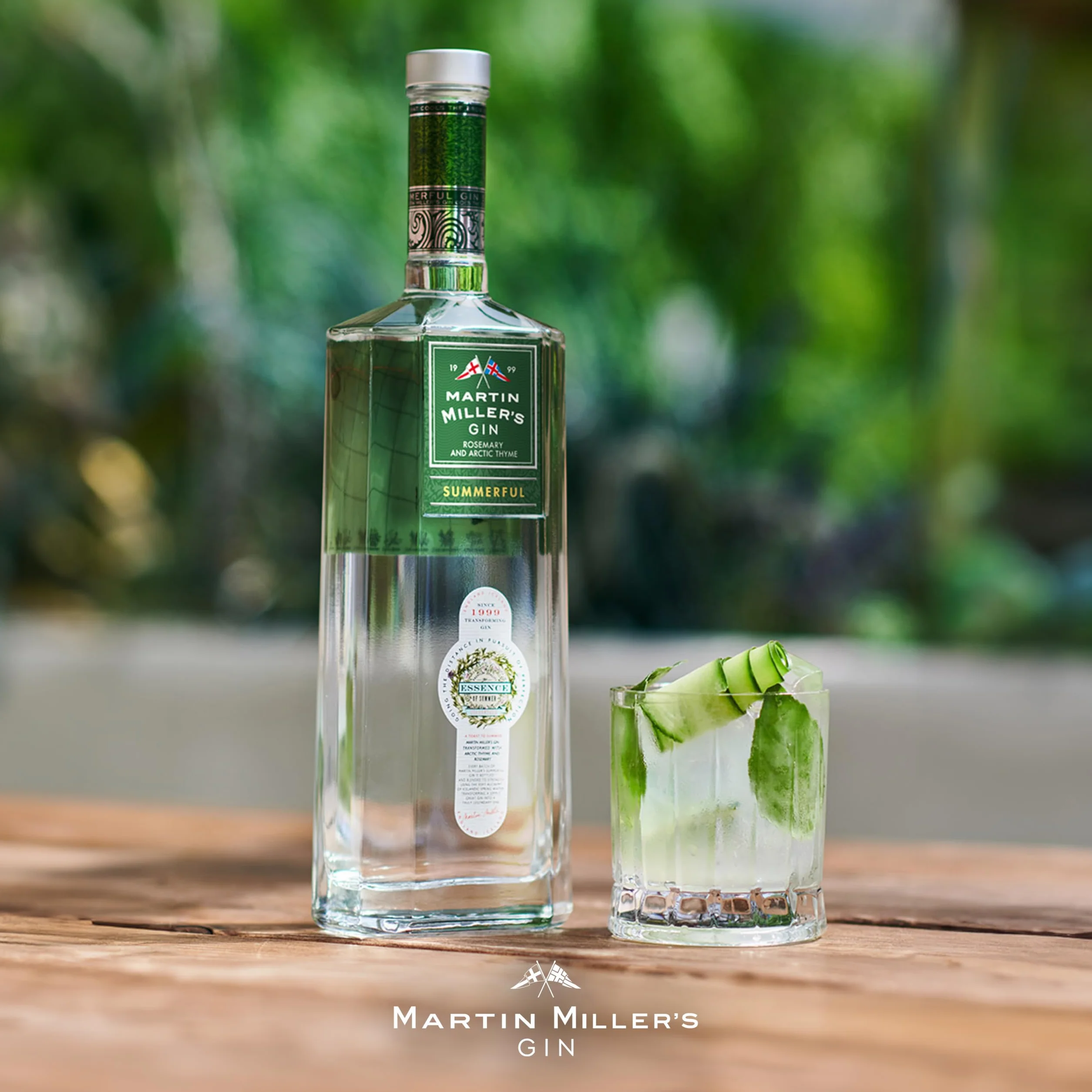 Martin Miller's Summerful Gin - Estuche de Regalo | Ginebra 700 ml + Miniatura | Edición Especial con Botánicos de Primavera y Verano, Refrescante y Aromática, Para Gin Tonic y Cócteles