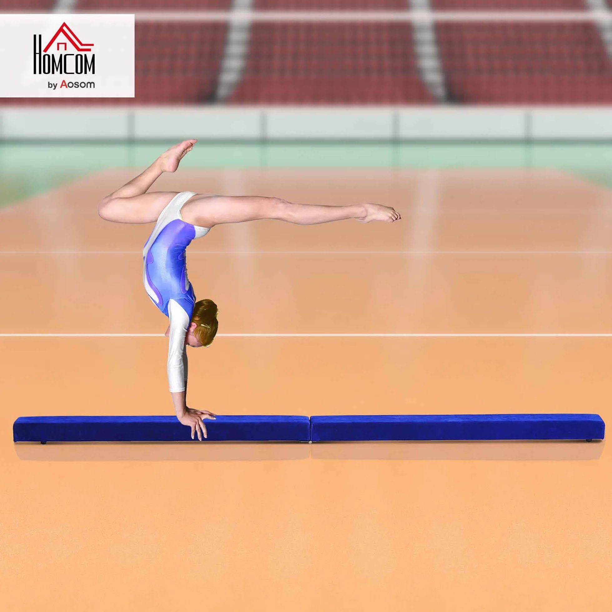HOMCOM Barra de Equilibrio Gimnasia Plegable 210 cm Viga de Gimnasia Artística