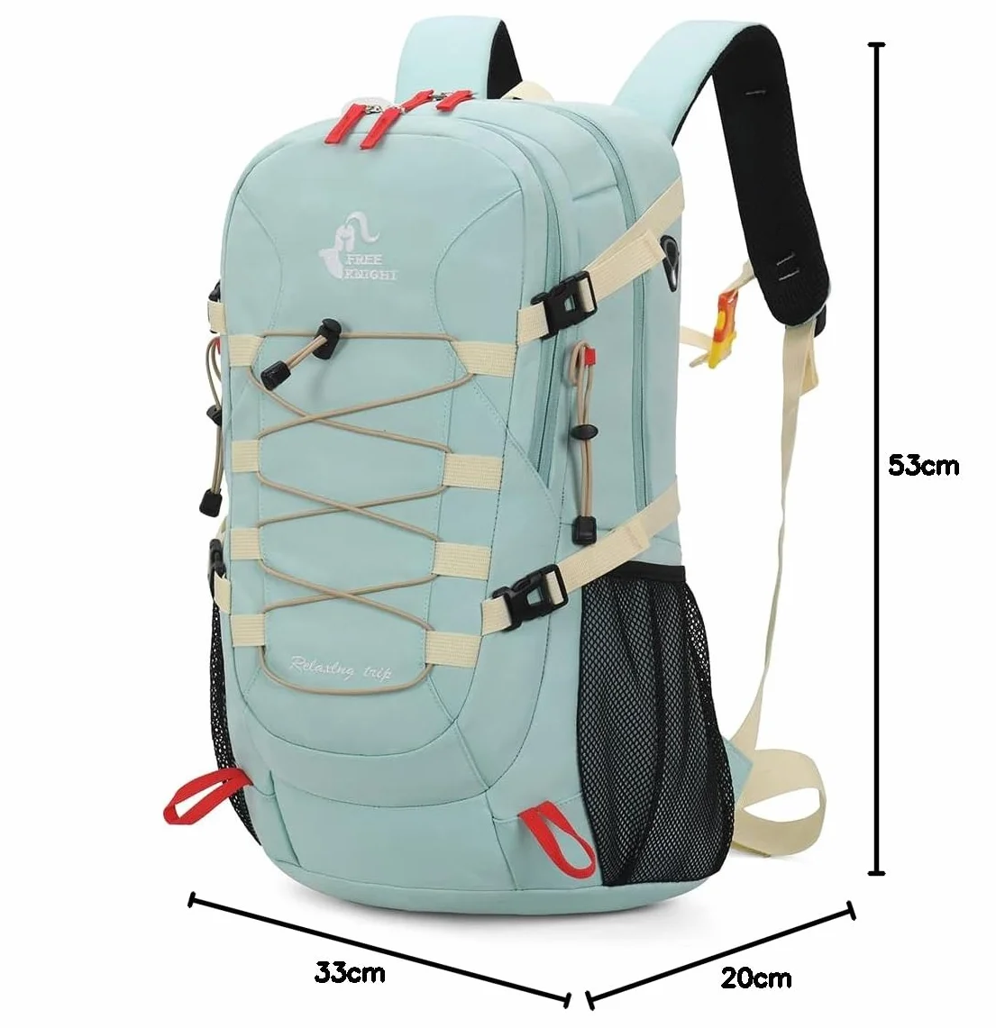 Bseash Mochila de senderismo impermeable 40L con cubierta de lluvia para viaje