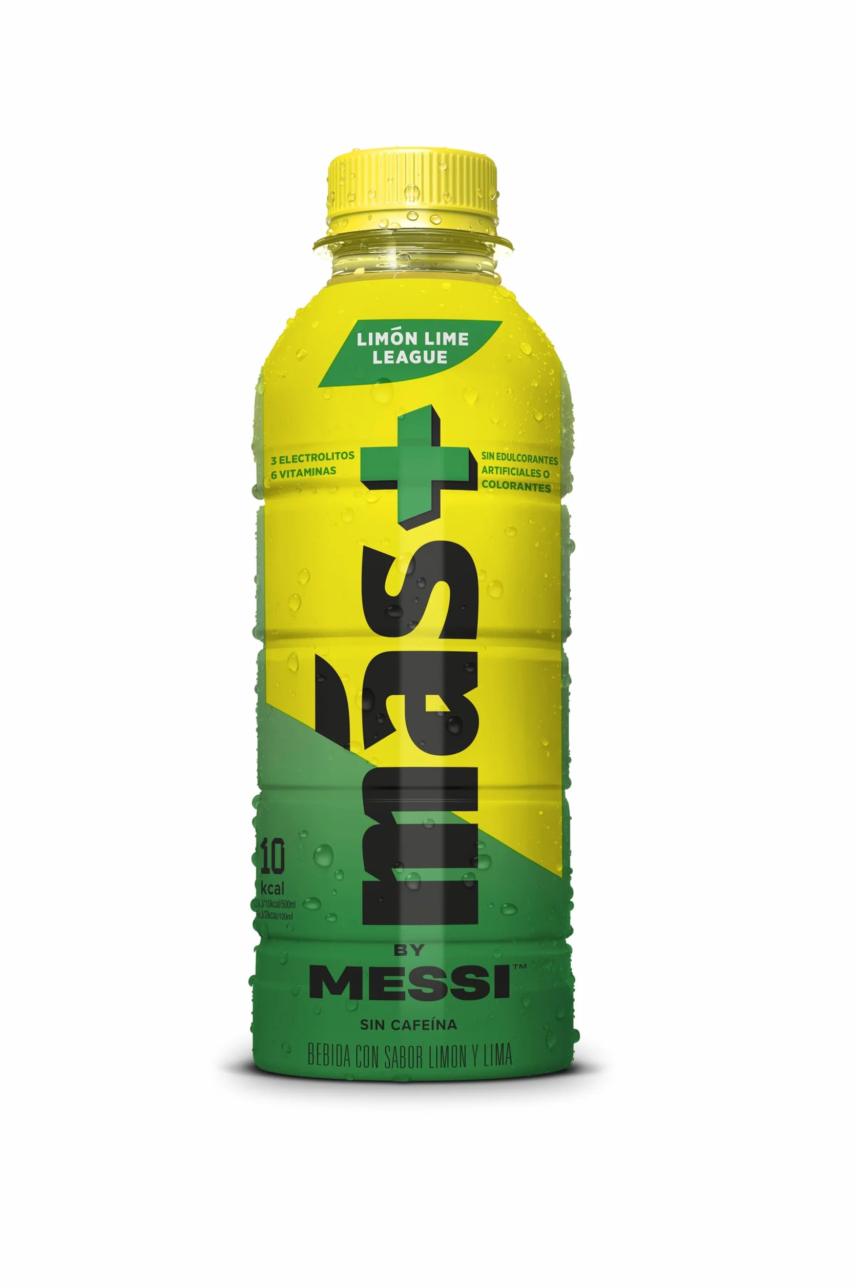 MAS+ BY MESSI - Lima Limón Pack 12 Un – Caja de 12 Botellas de 500 ml – Bebida Hidratante con Vitaminas, Minerales y Antioxidantes – Refrescante Sabor Cítrico – Solo 10 Calorías