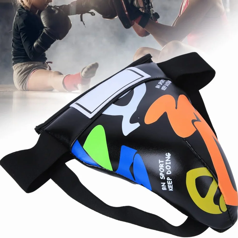 Alomejor Niños Jockstrap Groin Guard Youth Boys Abdo Groin Cup Protector Boxeo Equipo Protección Abdominal Negro