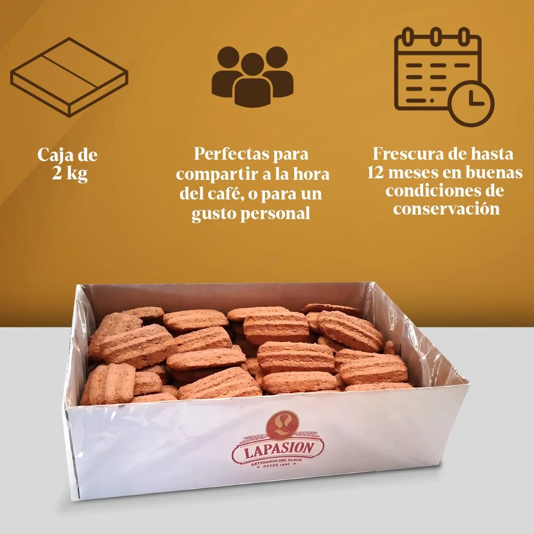 LAPASION - Galletas Integrales RICA en fibras | Galletas Sin Azúcar | Galletas Rizadas Integrales |Limón MANTEQUILLA y Vainilla | 2kg