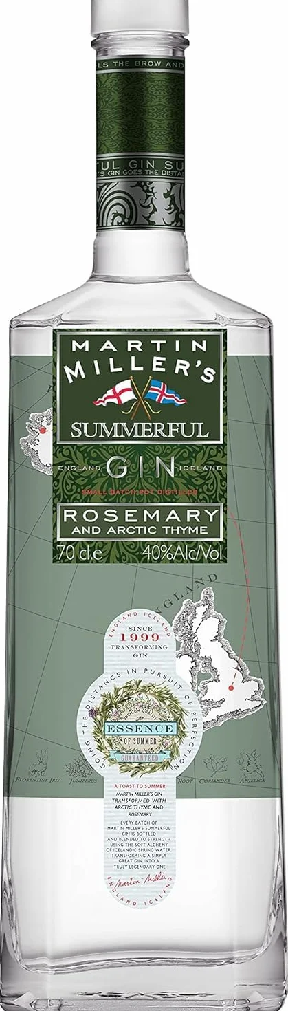 Martin Miller's Summerful Gin - Estuche de Regalo | Ginebra 700 ml + Miniatura | Edición Especial con Botánicos de Primavera y Verano, Refrescante y Aromática, Para Gin Tonic y Cócteles