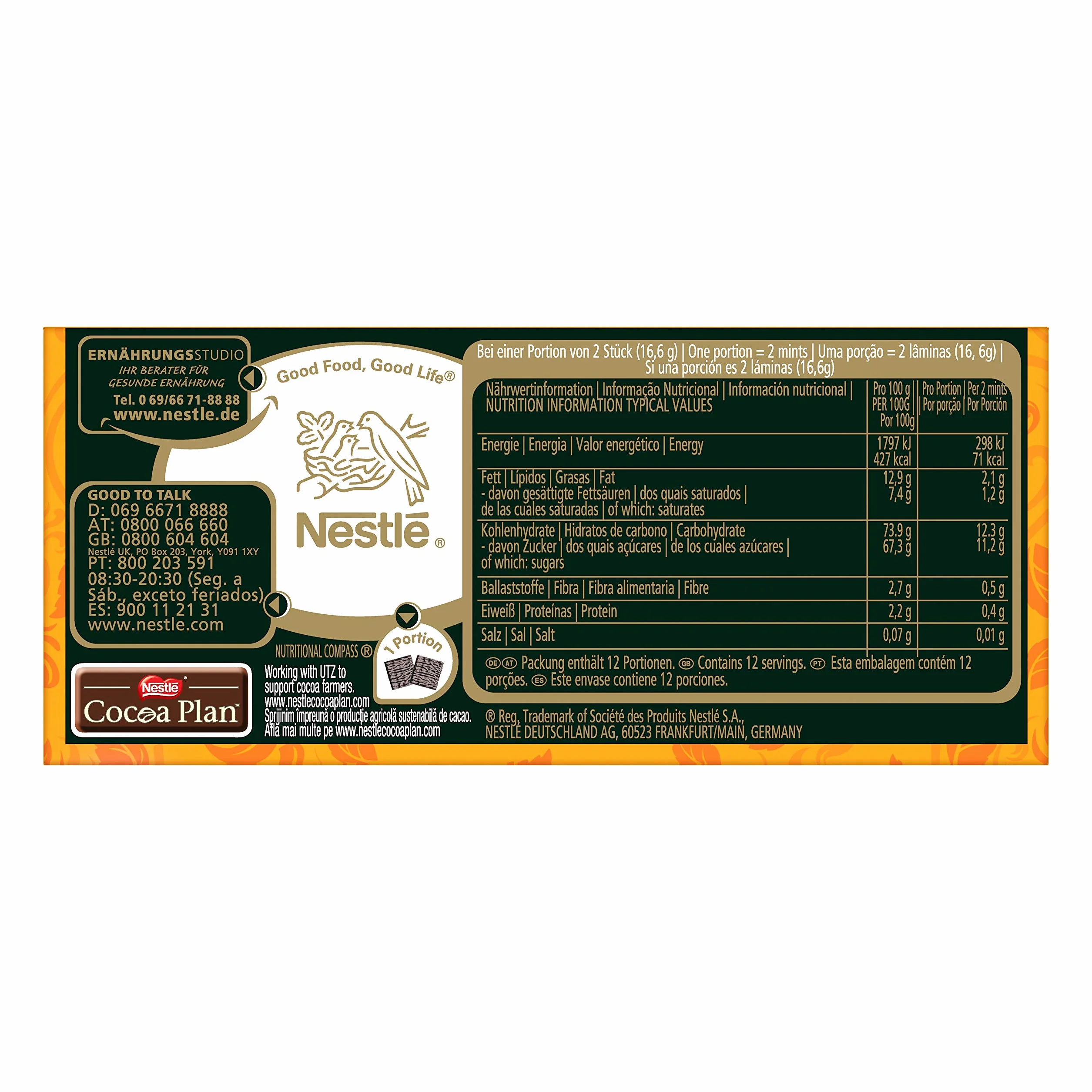 After Eight Láminas de Chocolate Negro con Interior de Menta y Naranja, 200g