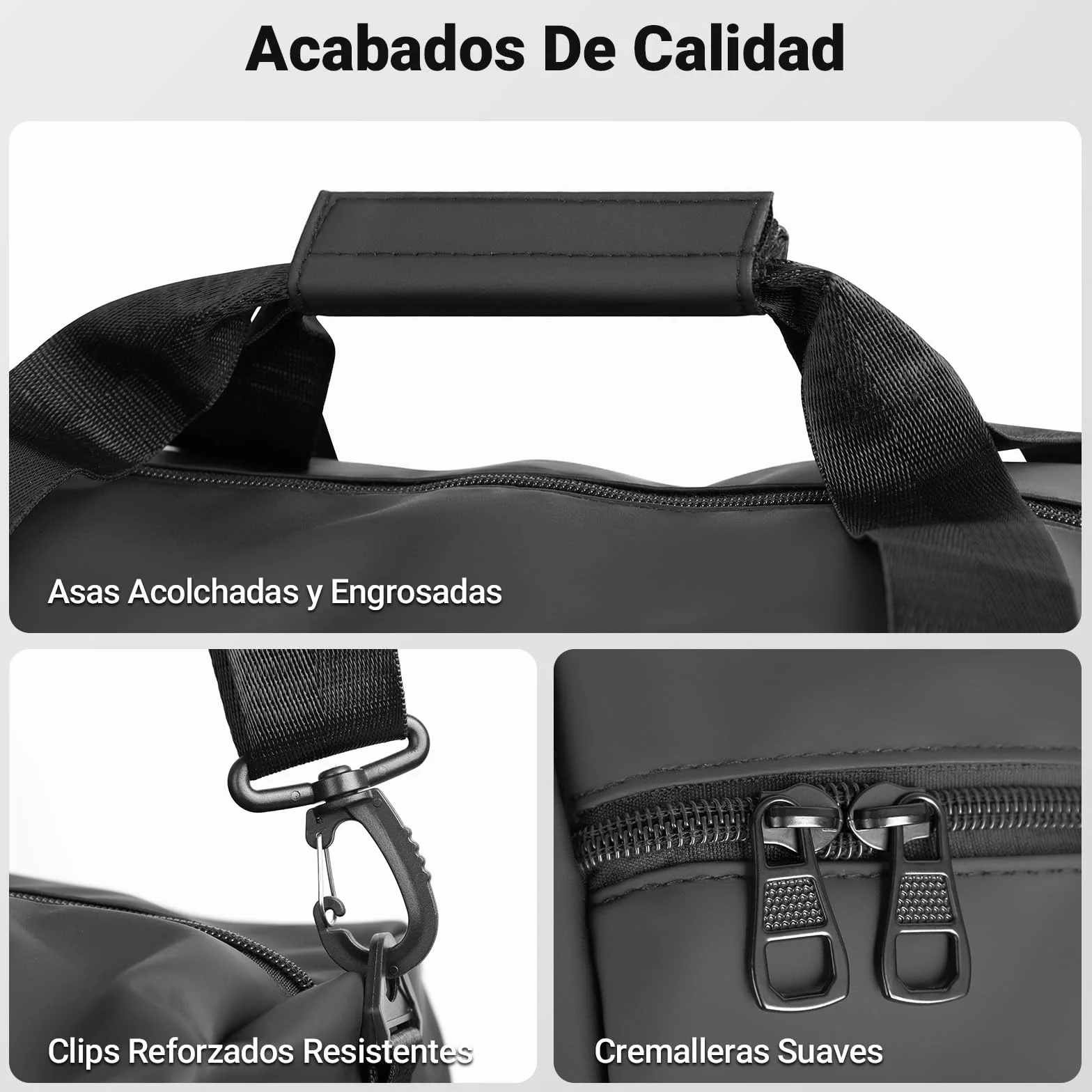 Bolsa Deporte Hombre 57L Gym Bag Compartimento Zapatos Separación Húmedo/Seco