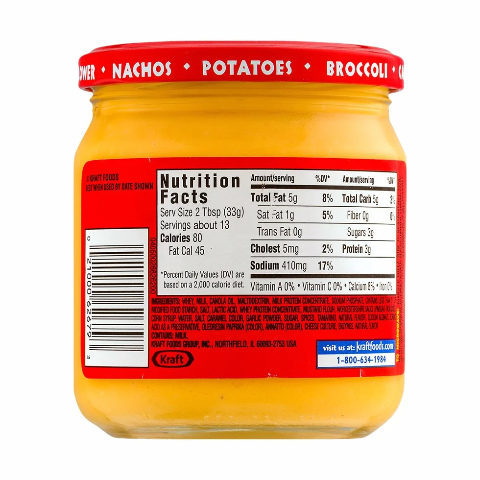 Kraft Cheez Whiz Original Cheese Dip, tarro de 15 oz