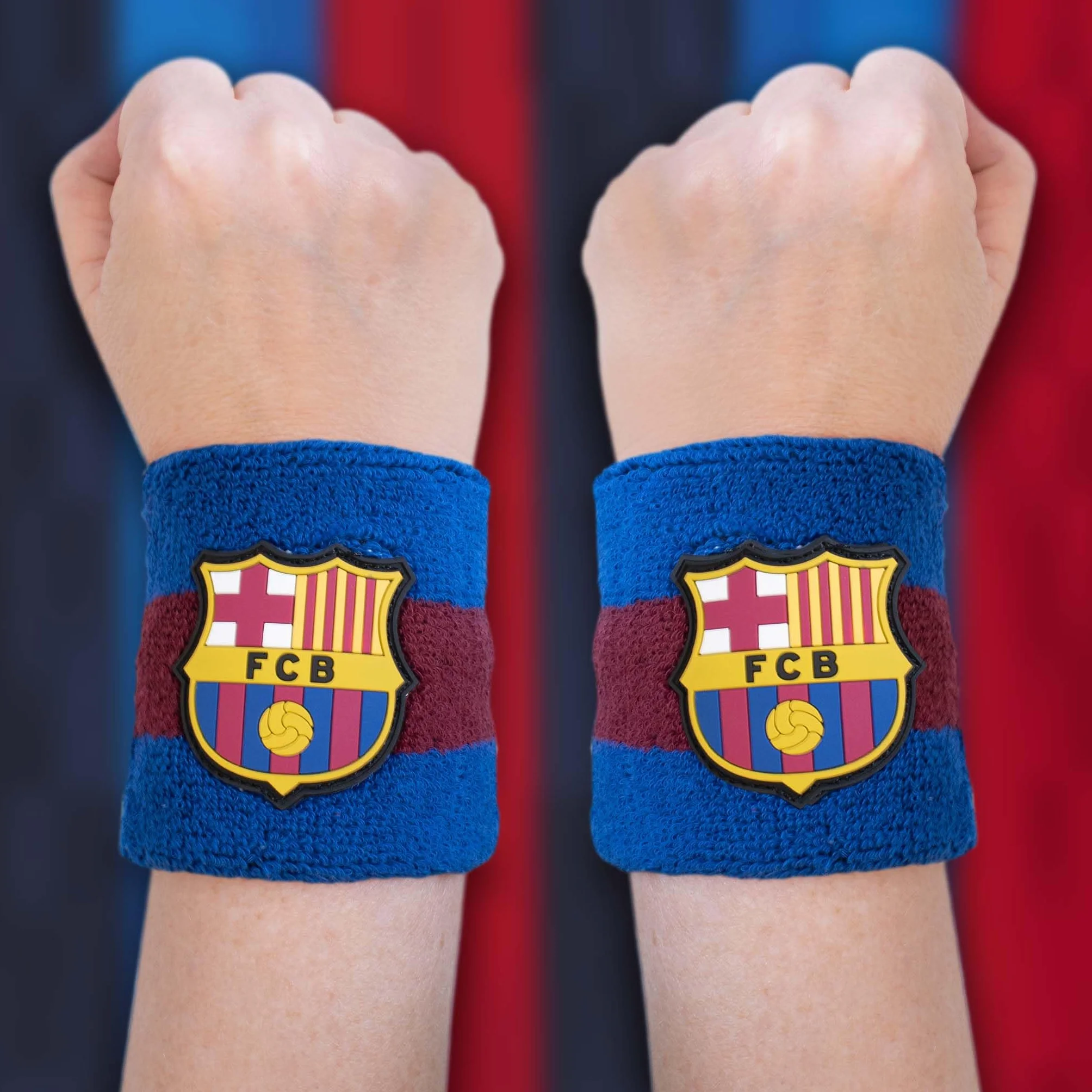 Hy-Pulsera de algodón FC Barcelona Paquete de 2 Banda para el Sudor Unisex Absorbe la Humedad Deportes