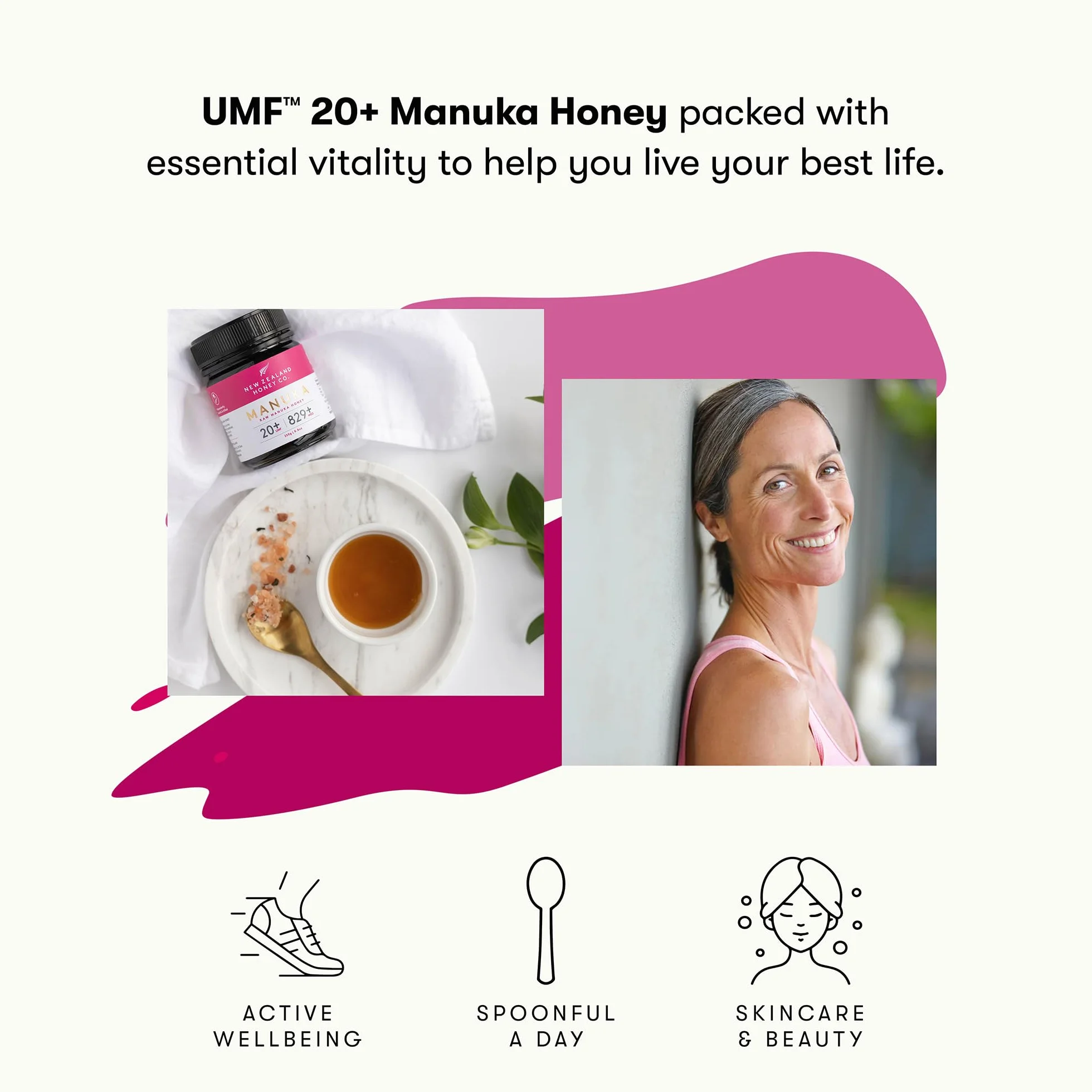 New Zealand Honey Co. Miel de Manuka MGO 829+ / UMF 20+ - 250g Tarro Cotidiano - Origen Nueva Zelanda con Enzimas y Pólenes Naturales - Miel Monofloral Certificada UMF