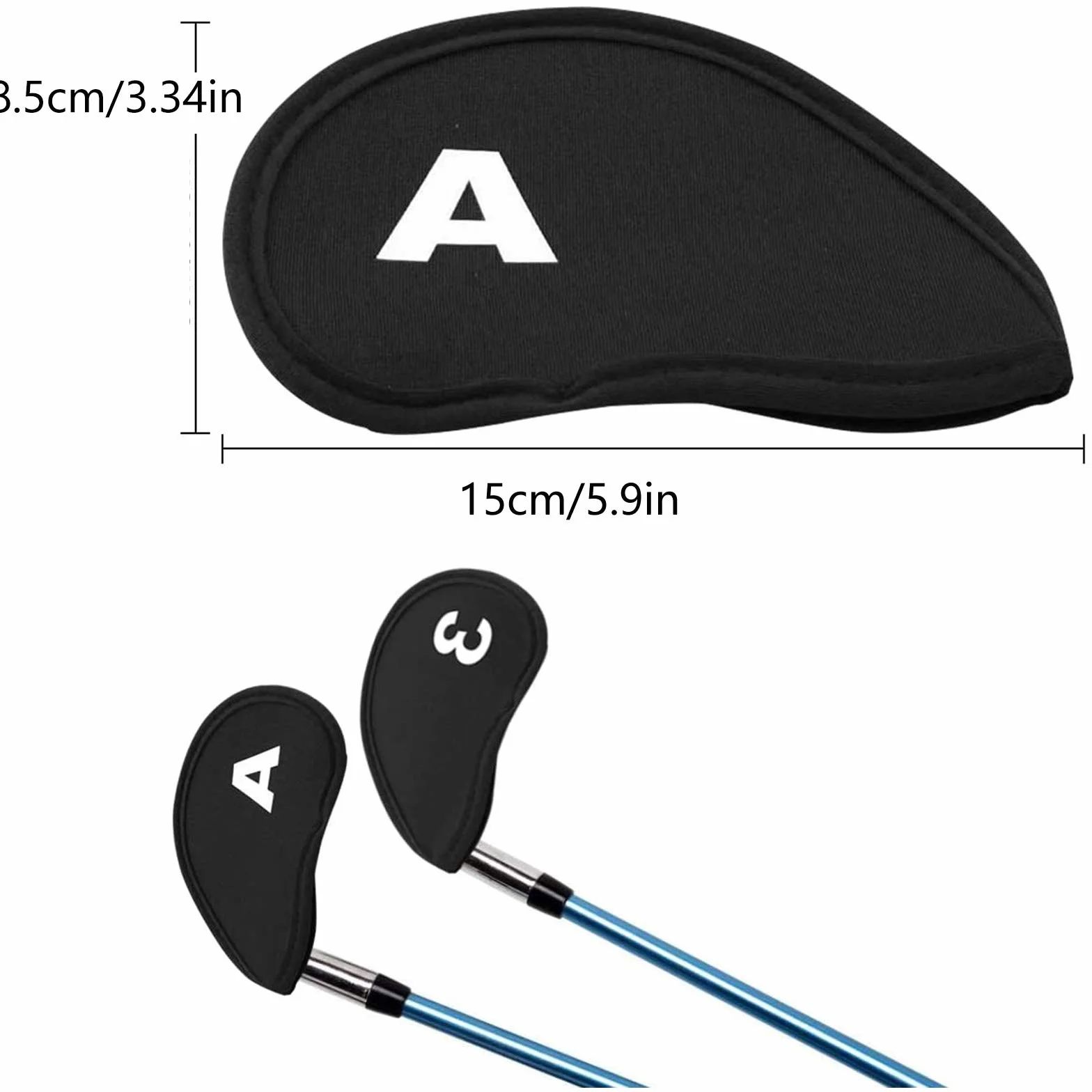 Fundas para Cabeza de Club de Golf – Fundas Protectoras de Hierro con Número Impreso – 2 Piezas