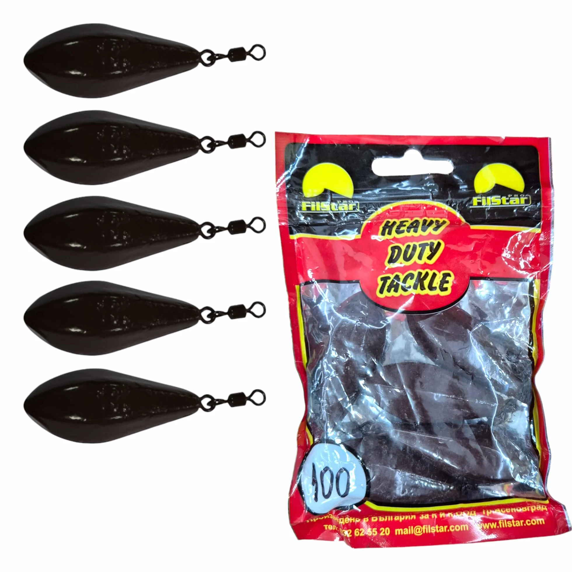 Plomos Pesca Long Cast 5x100g - Plomos de Pesca con Giratorio - Carpfishing Accesorios - Kit Completo Mar - Aparejos de Fondo