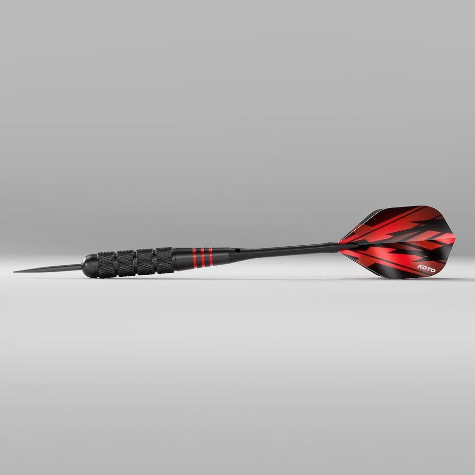 KOTO darts Juego de 4 dardos de latón 23g con maletín de aluminio negro