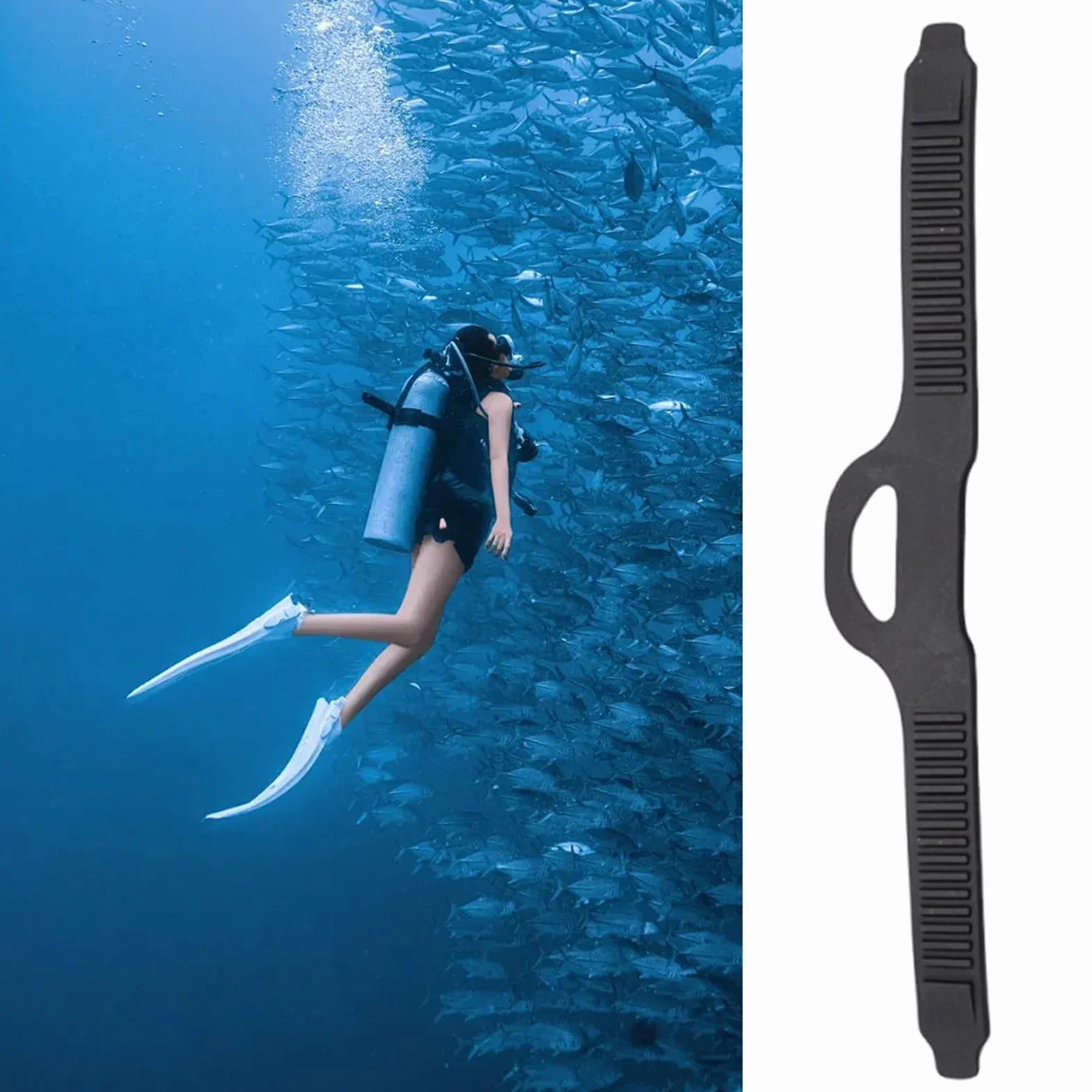 Correa para Aletas 2 Pack Correa Ajustable de Goma para Pesca Buceo Natación Recambio