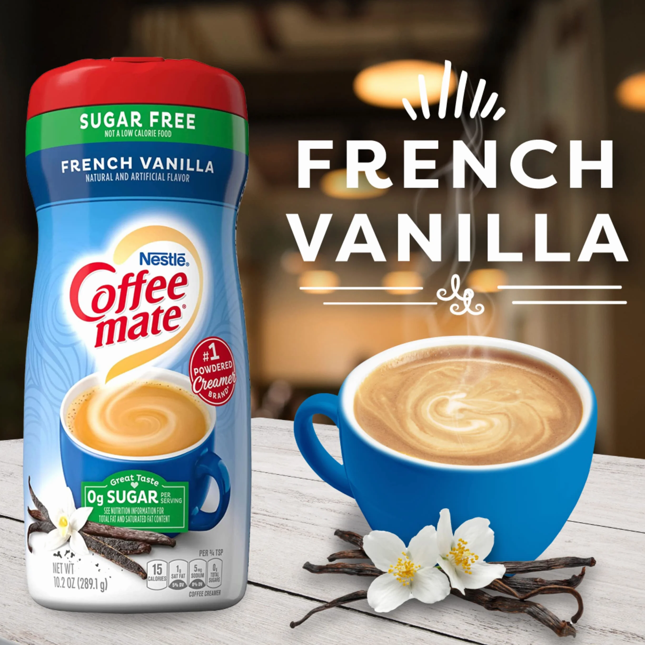Coffee-mate French Vanilla, Sugar-Free Powdered Coffee Creamer, 10.2-Ounce Units (Pack of 6)