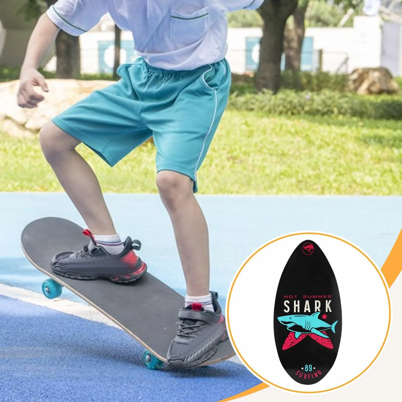 Fenteer Tabla de Skim de Madera Surf Pequeña Juguete Acuático Brillante Playa Niños Principiantes