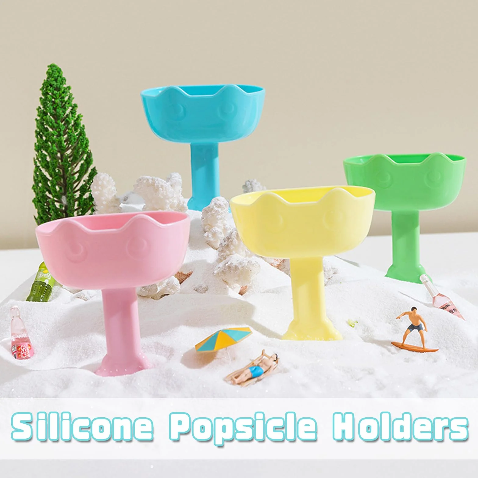 Soporte para palitos de hielo sin goteo para niños, 4 unidades, soporte para hielo para niños, reutilizables, para niños pequeños