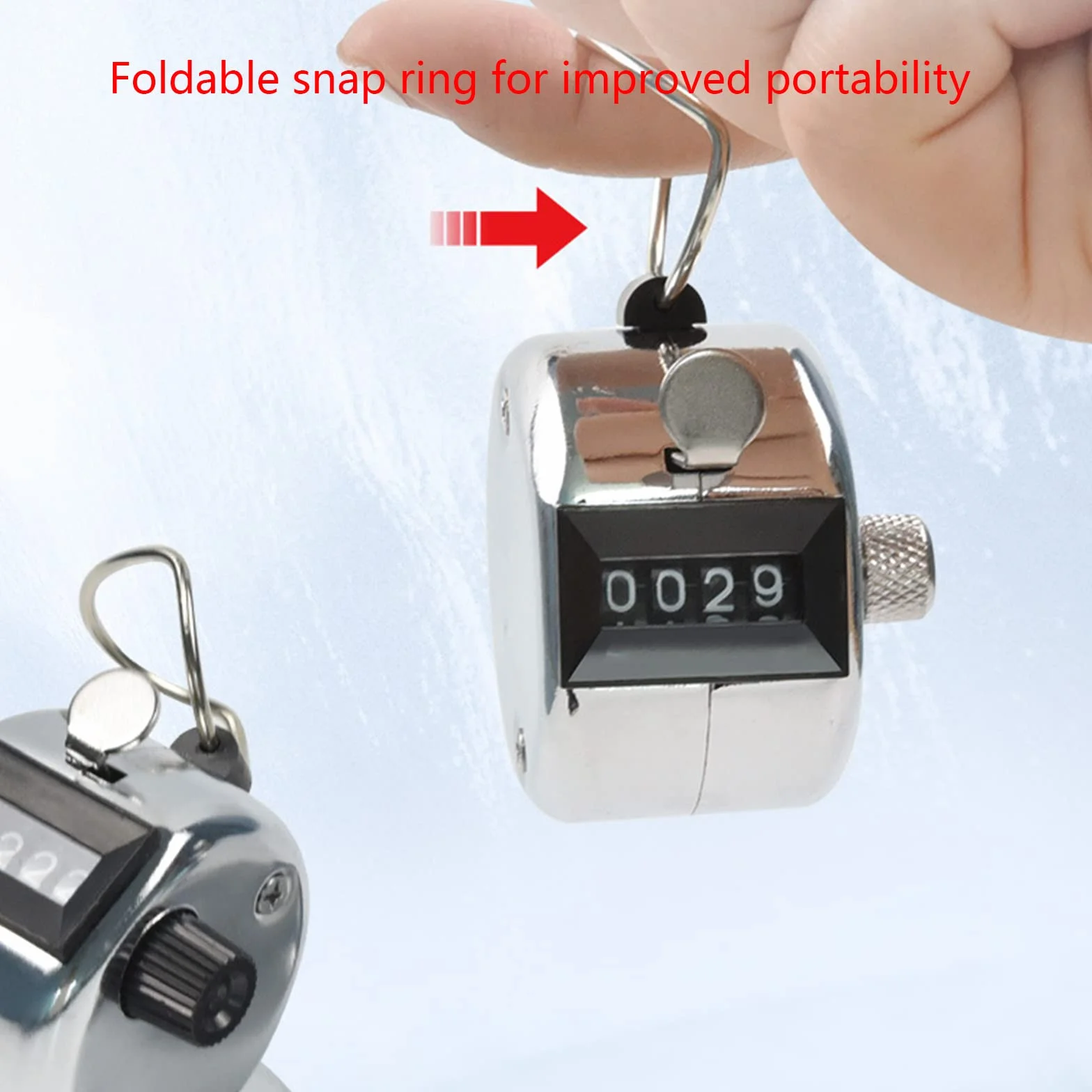 Contador de clicker Tally de metal mecánico digital de mano con soporte