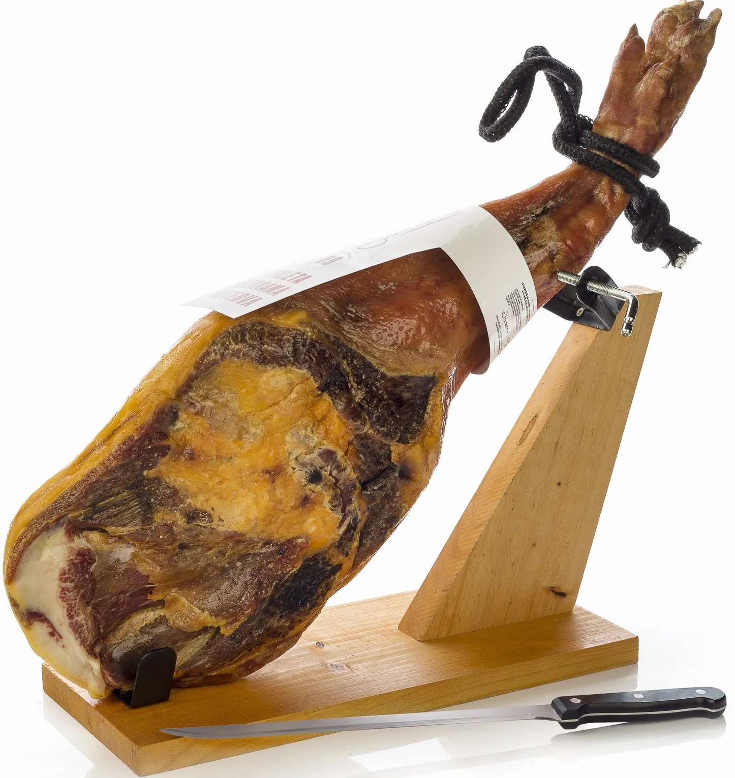 Paleta de Jamón Serrano Semideshuesada 4-4.5 Kg + Jamonero + Cuchillo - Paletilla Serrana