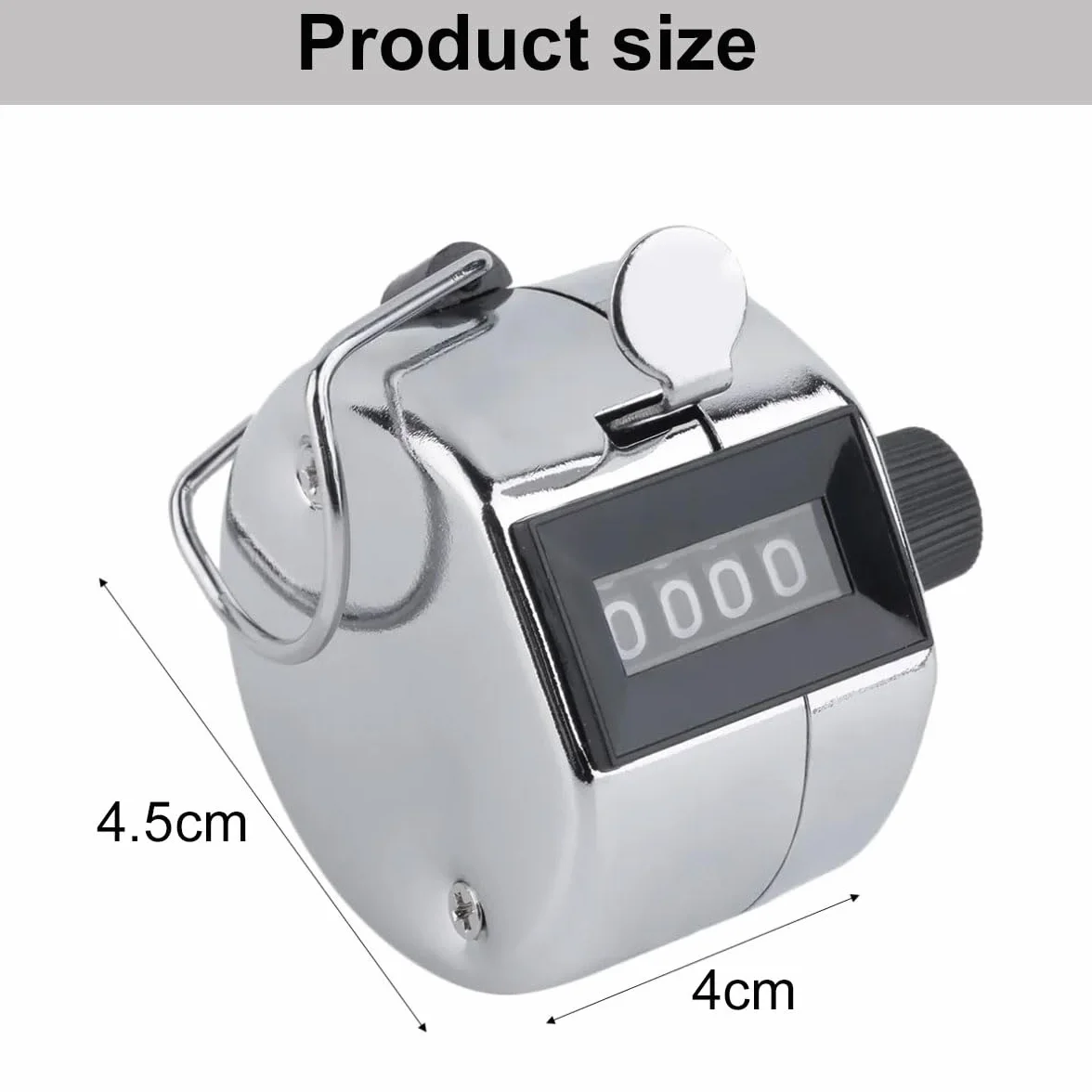 Contador Manual Mecánico de Clic con Anillo Metálico para Eventos y Deportes