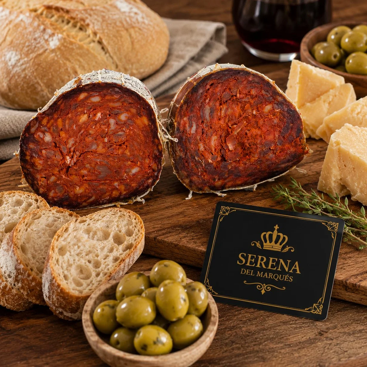 SERENA DEL MARQUÉS Morcón Ibérico 1Kg Embutido Ibérico Curado Pieza Entera