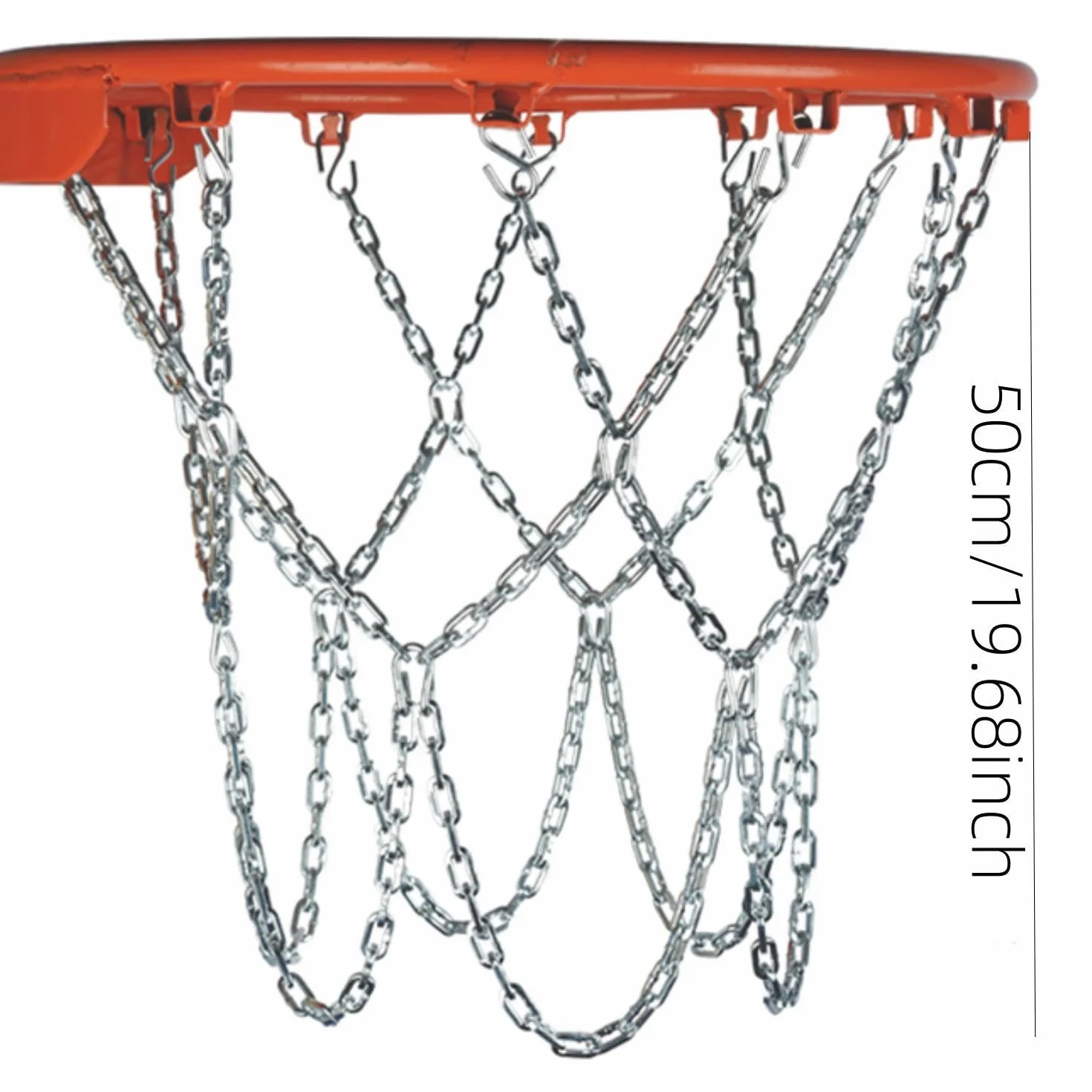 Aoser Red de baloncesto resistente con cadena Plata metalizada