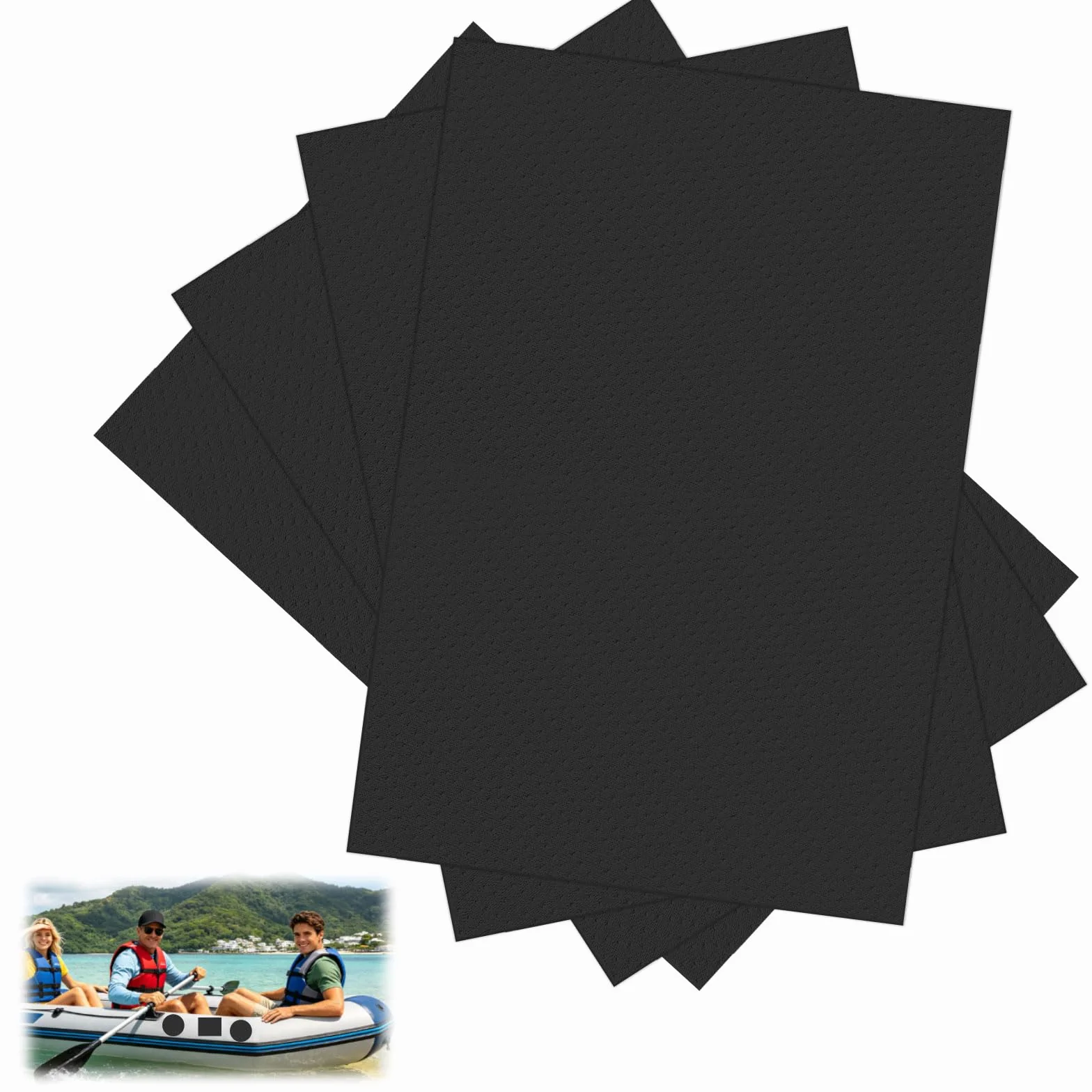 Parche de Reparación de PVC Impermeable, 4 Piezas, para Kayak, Bote Inflable, Canoa