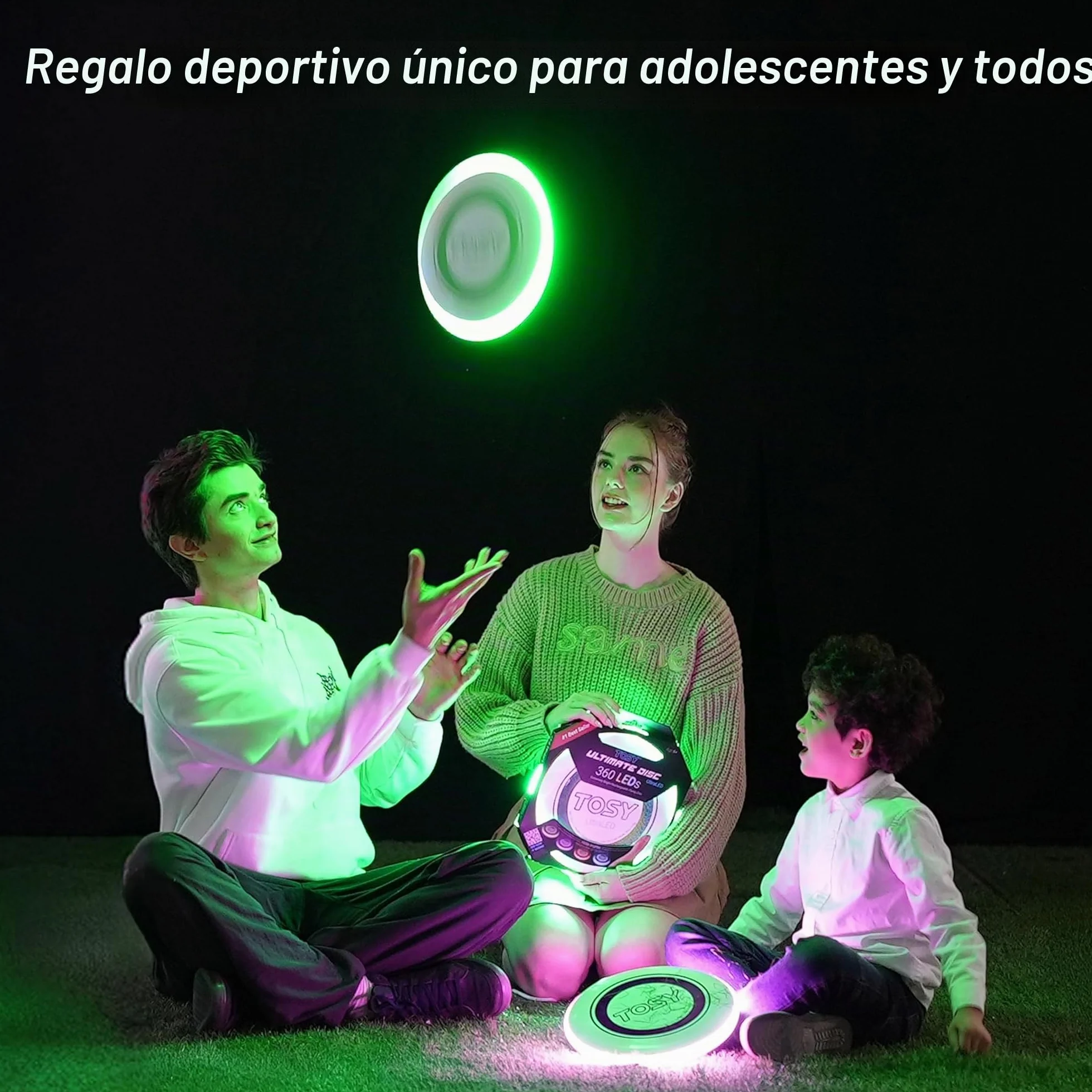 TOSY Flying Disc RGB LED 16 Colores Brillante Recargable Frisbee 175g