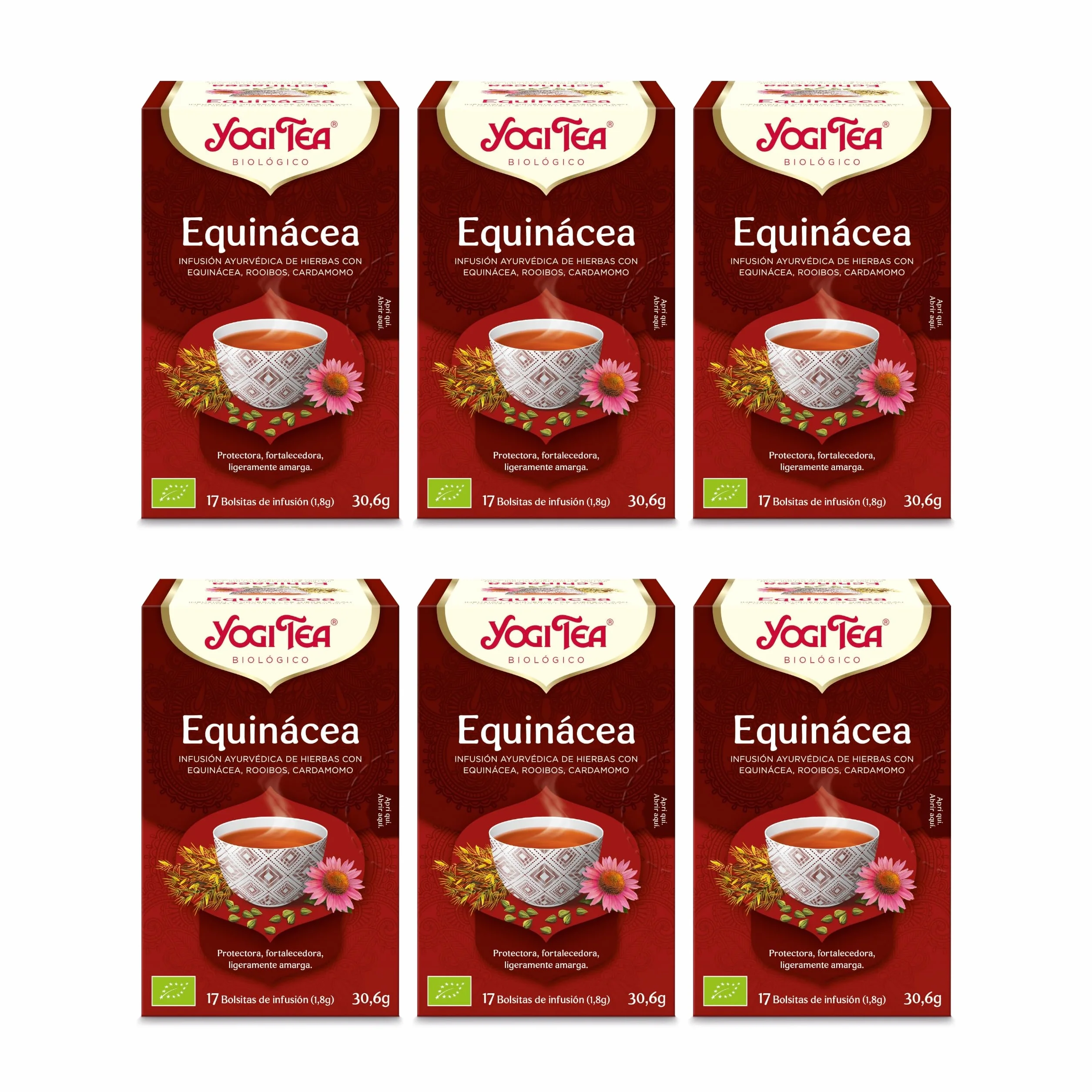 Yogi Tea Equinacea - Paquete de 6 x 17 Sobres - Total: 102 Sobres