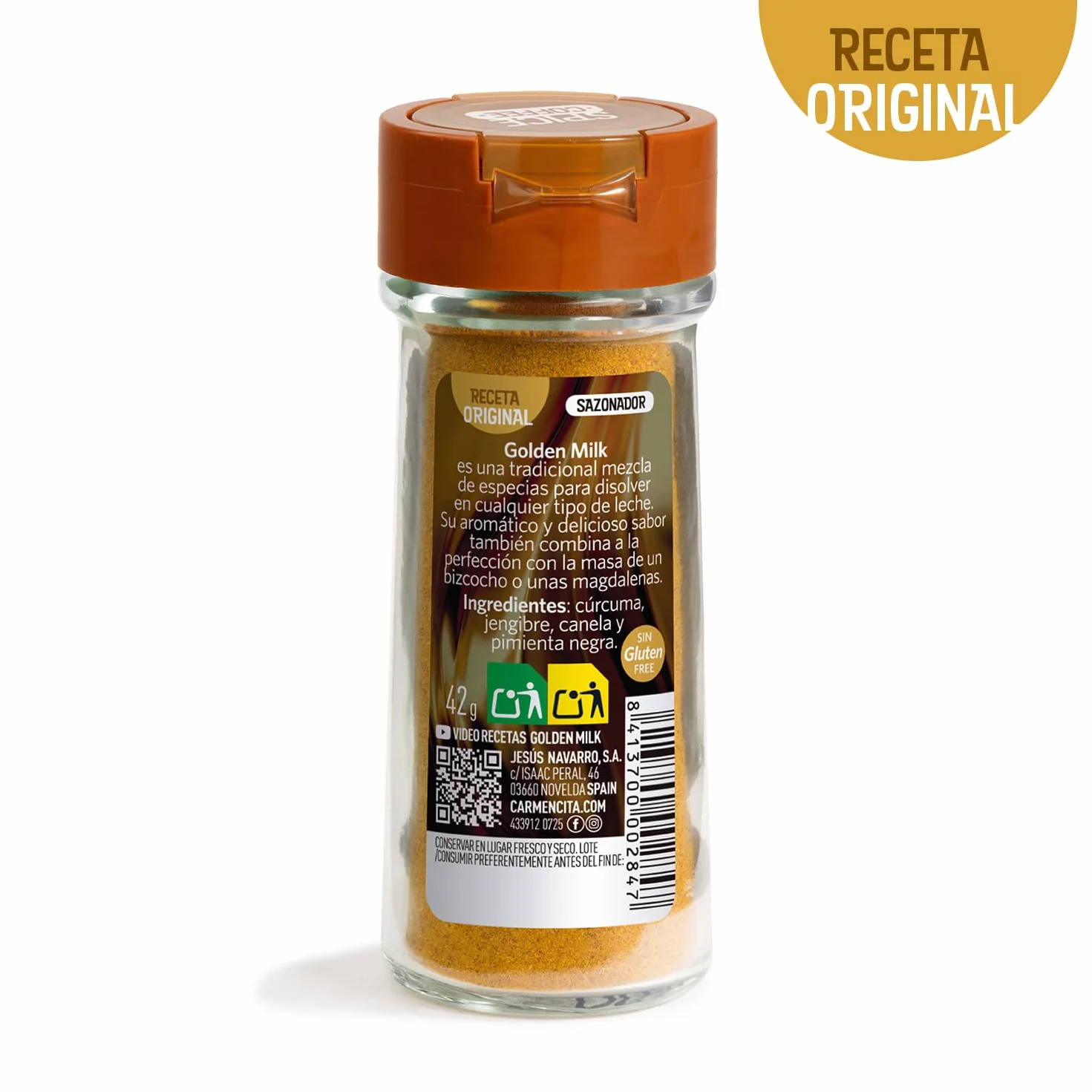 Carmencita Golden Milk, Mezcla de Especias para Café, Sin Gluten, 42 g