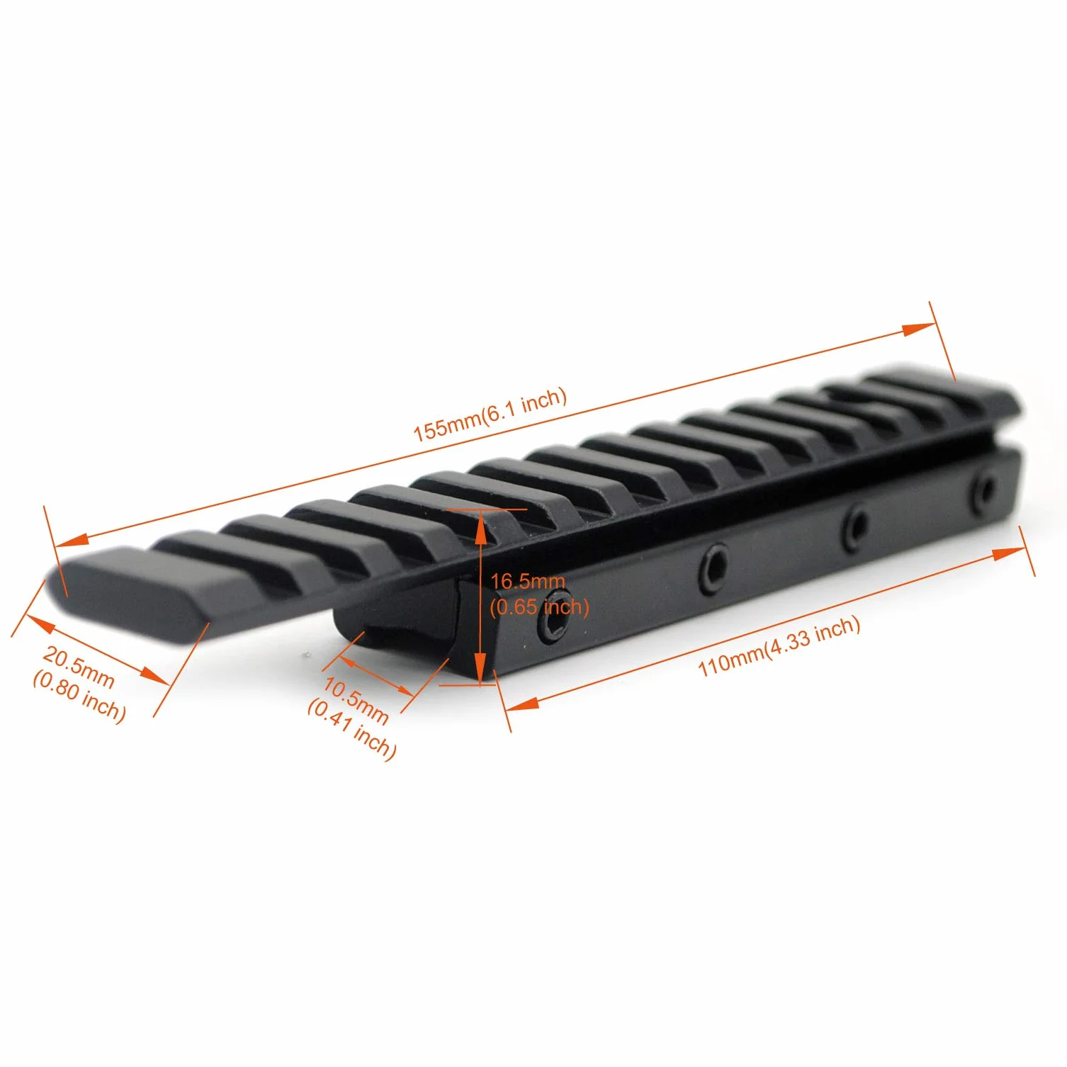 TRIROCK 155mm Dovetail Rail 11mm to 20mm Weaver Picatinny Adapter Scope Mount