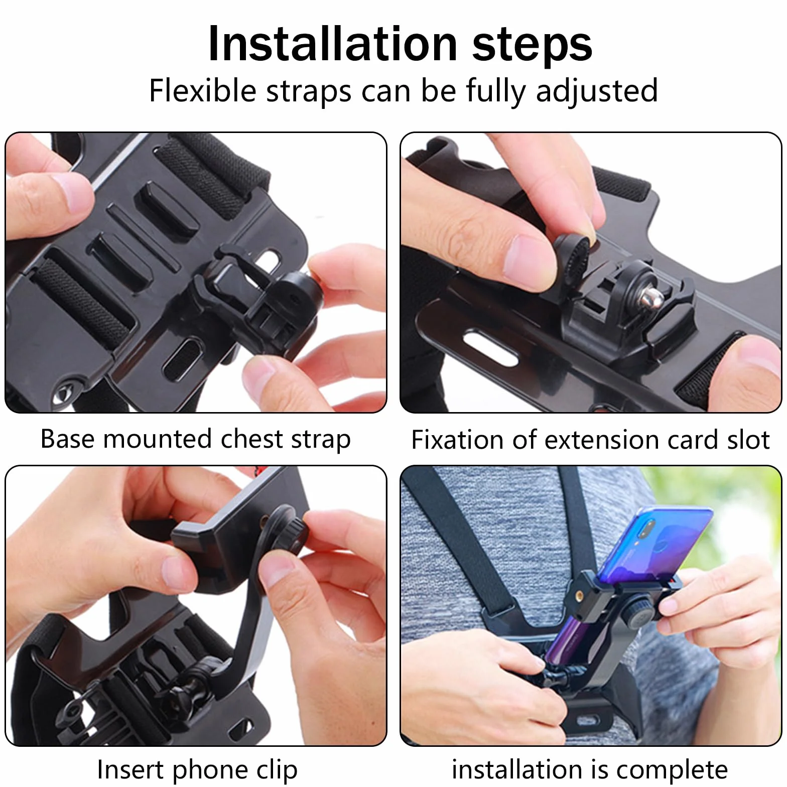 Cinturón de Pecho Universal para Teléfono con Cámara, Compatible con GoPro