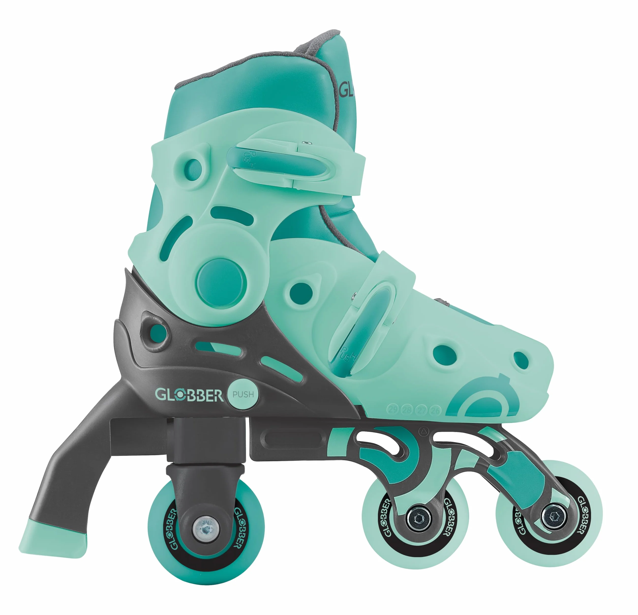 Globber Patines en Línea 2 en 1 - Patines niños 3-5+ años Talla 30-33 Verde Menta