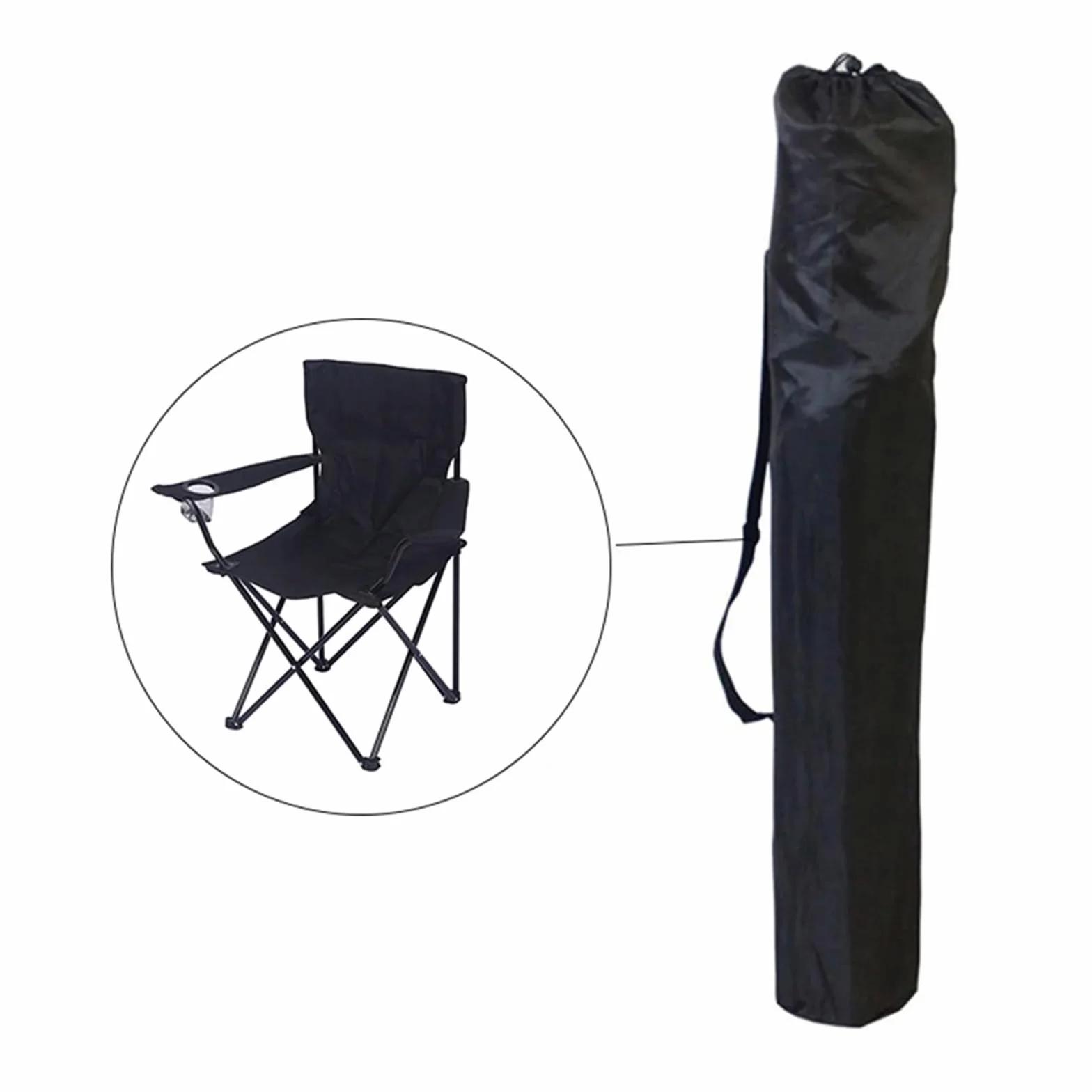 Silla de camping plegable portátil con bolsa de almacenamiento para viajes al aire libre