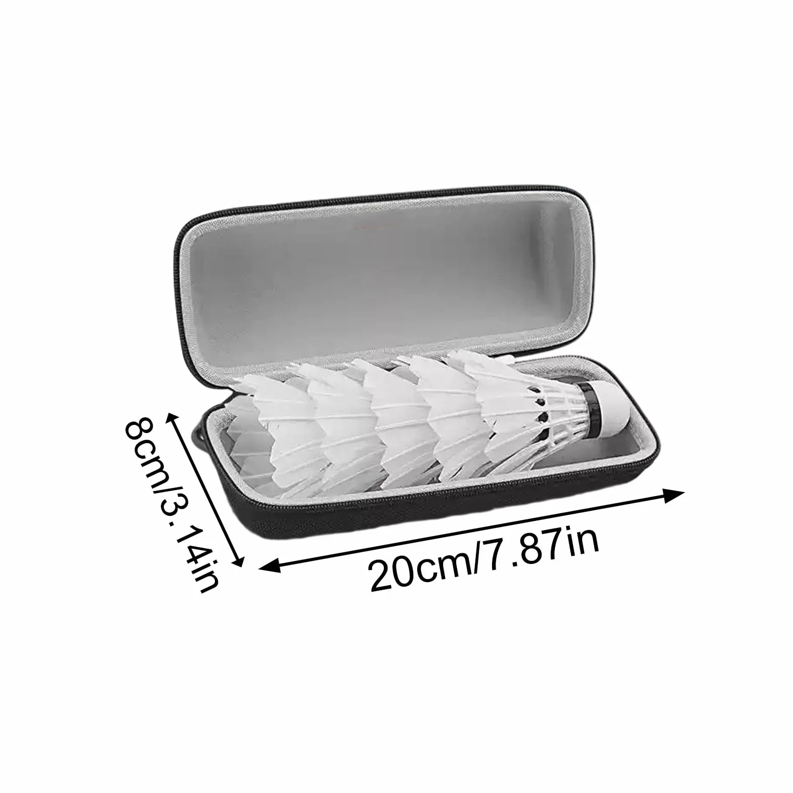 Estuche de accesorios de bádminton de alta capacidad para volantes forrado interior con clip de metal, cubo de almacenamiento