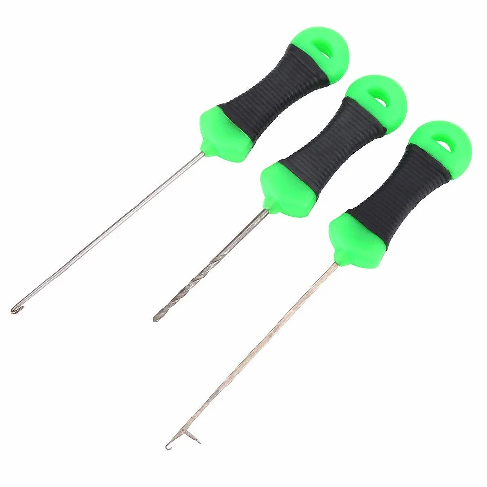 Alomejor Juego de 3 Brocas para Pesca de Carpas, Accesorios Resistentes para Línea de Pesca