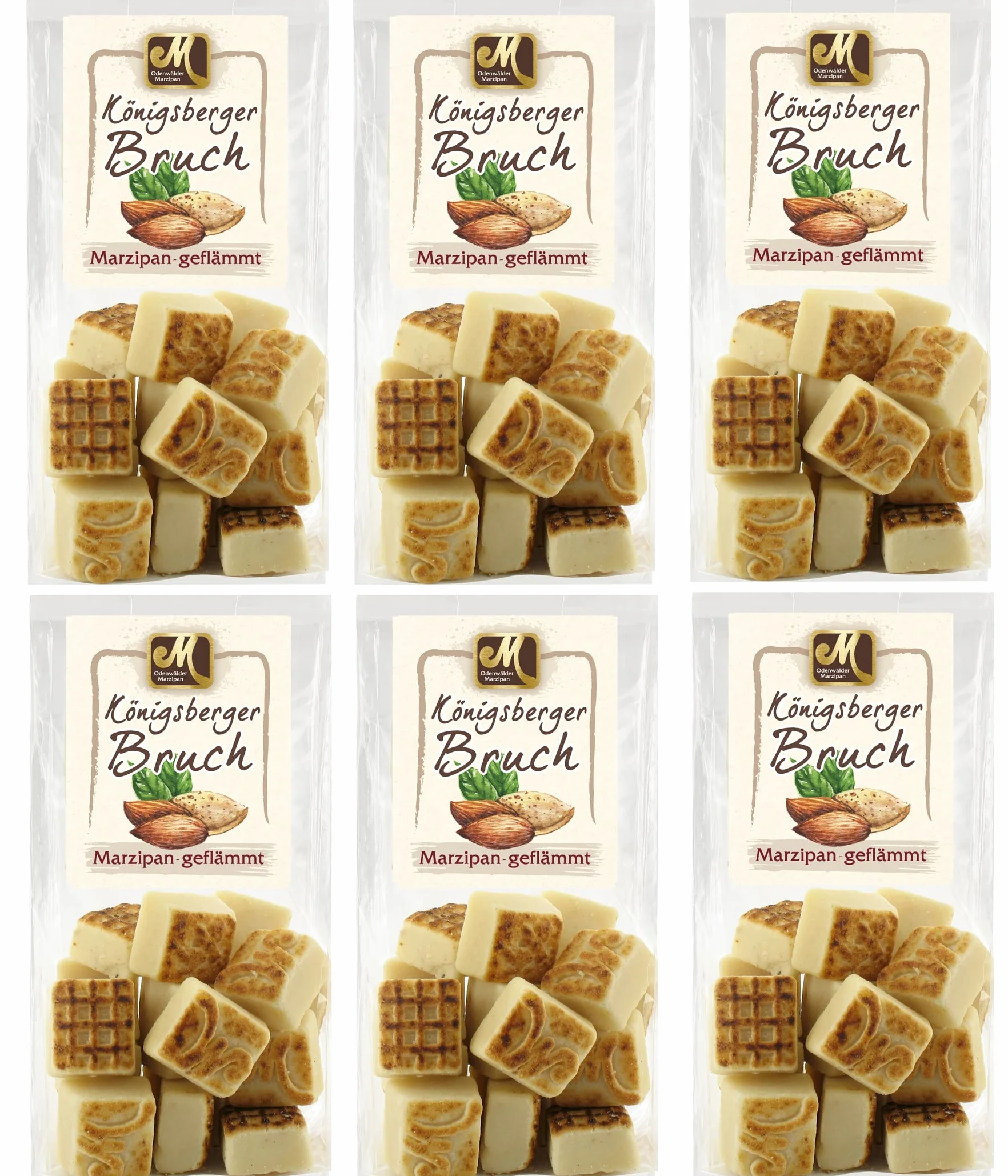 Odenwälder Marzipan Juego de 6 piezas de Königsberger de 1,5 kg, de mazapán noble