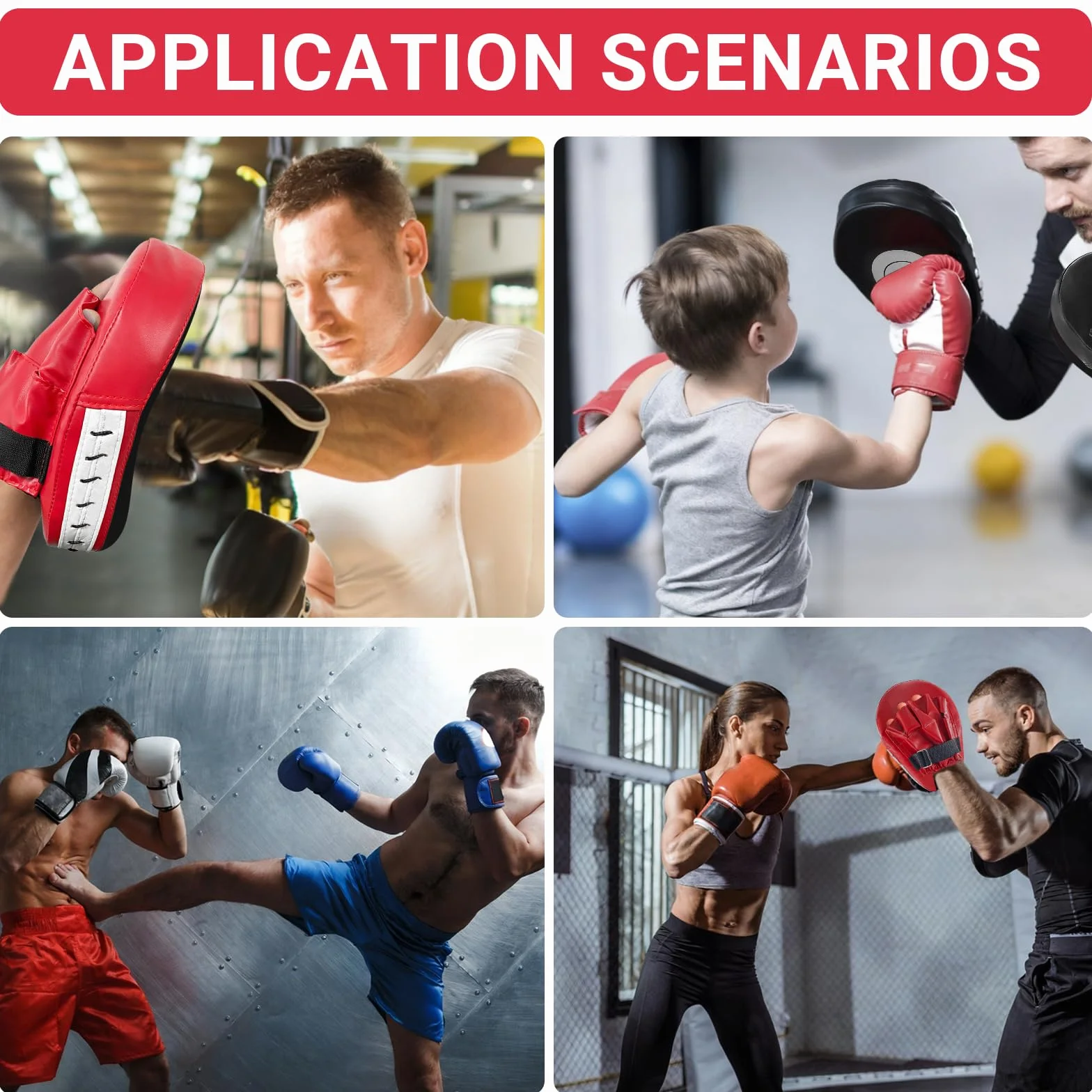 Manoplas Boxeo Almohadillas Kickboxing Curvadas Paos Muay Thai Entrenamiento Artes Marciales