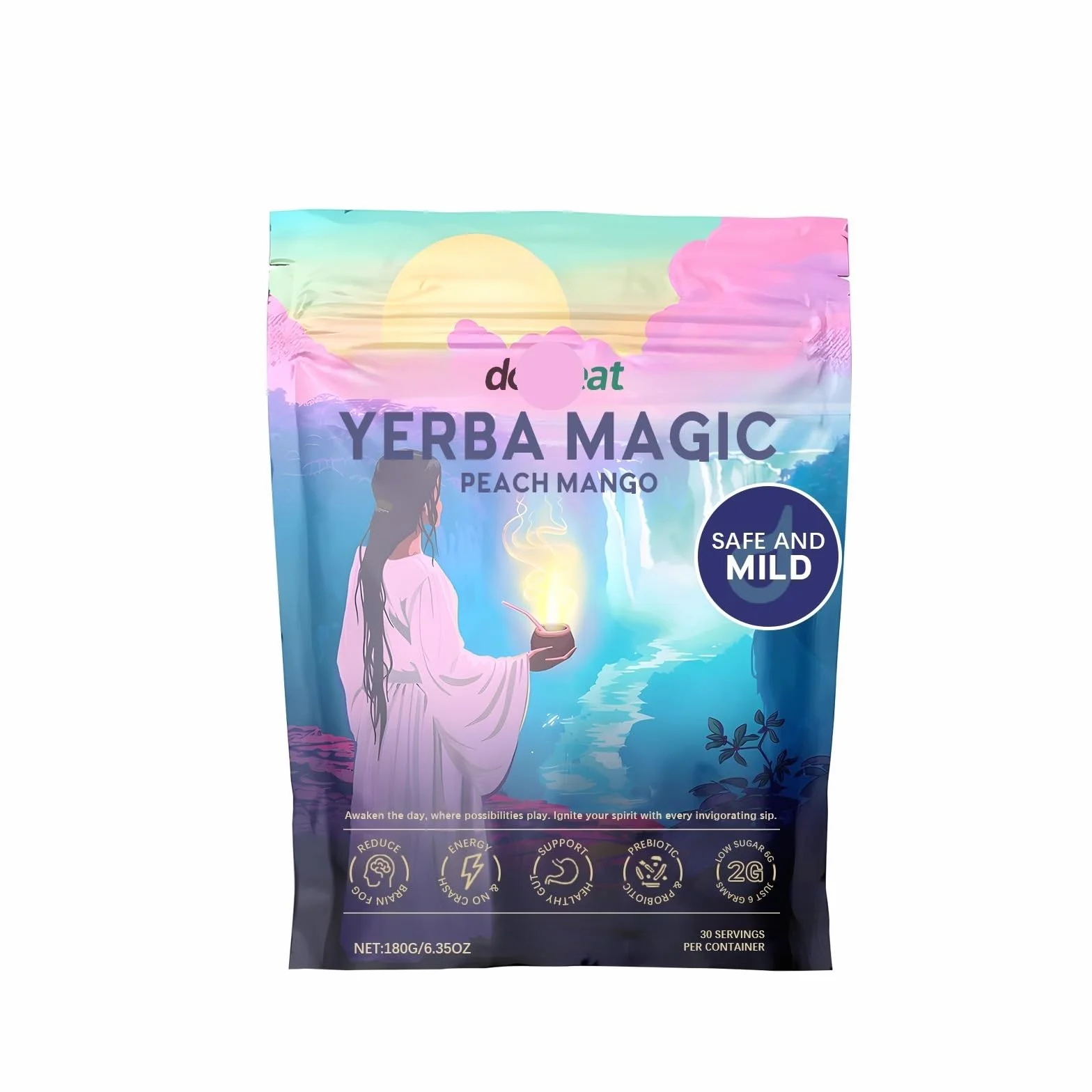 Mate Natural: Preparación Sencilla For Un Estilo De Vida Refrescante Y Equilibrado | 6 G Por Porción | Enriquecido Con Sílice Y Stevia(3PCS)