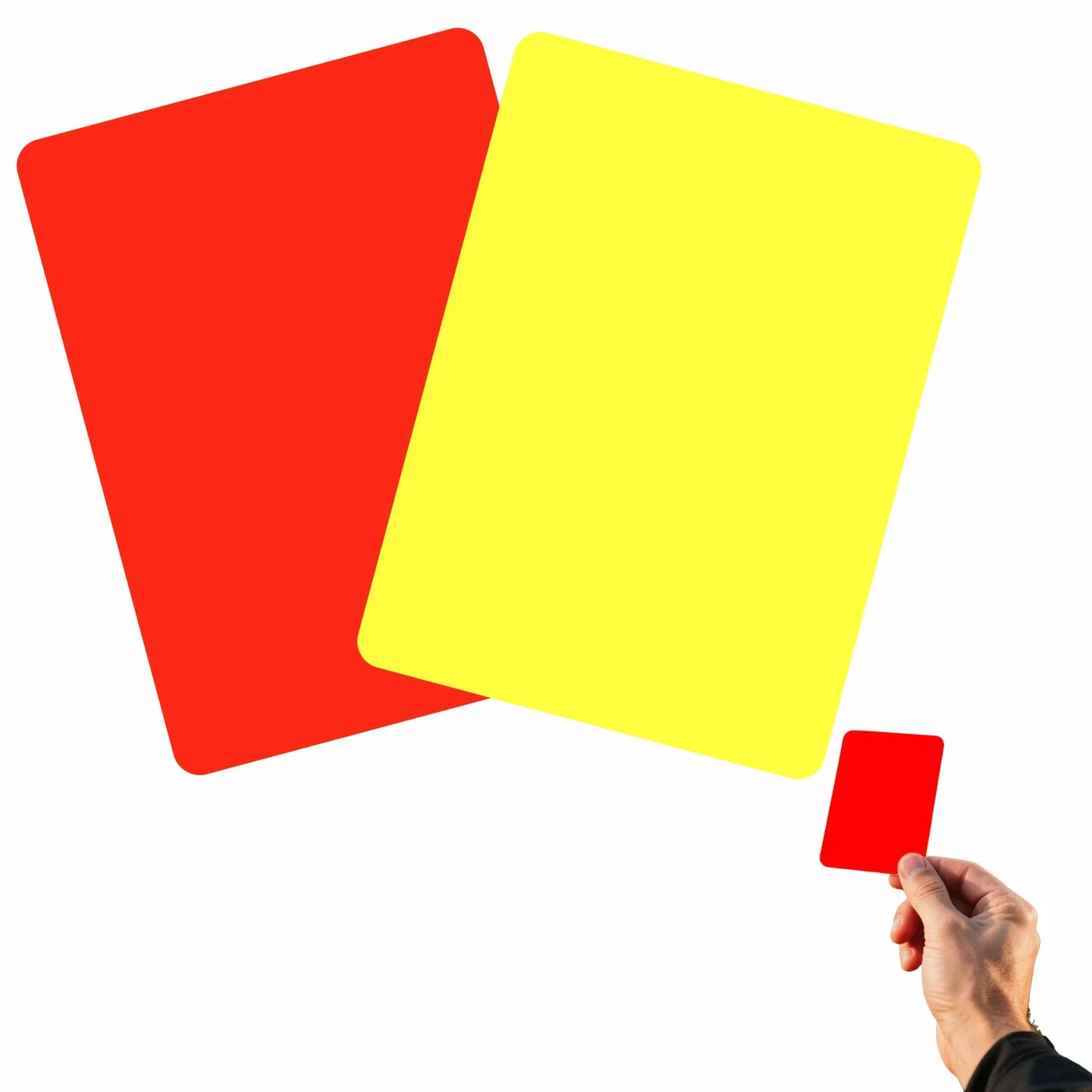 Tarjetas de Árbitro de Fútbol PVC Kit Deportes 2 Amarillas 2 Rojas Juego Escolar