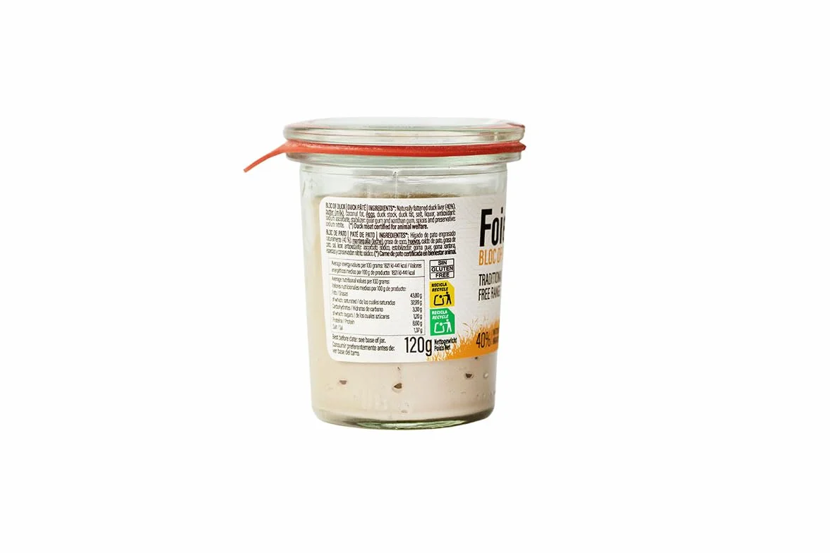 FoieGood BLOC DE PATO– Paté Untable de Hígado de Pato con Certificado Welfair® de Bienestar Animal – Textura Suave y Cremosa – Aperitivos Gourmet