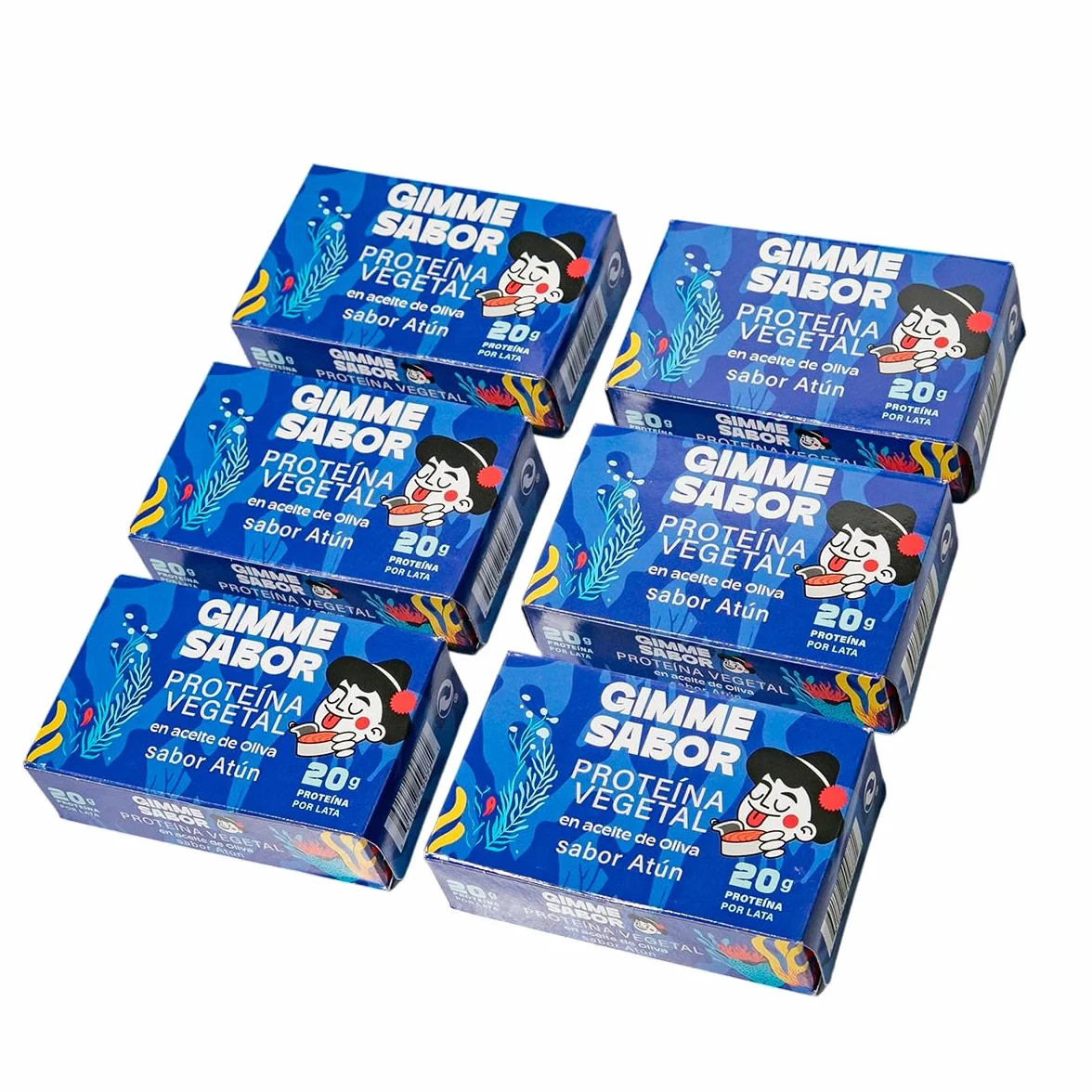 Atún Vegano Tipo Atún en Aceite de Oliva Pack 6 – Proteína Vegetal – Formato Ahorro – Gimme Sabor