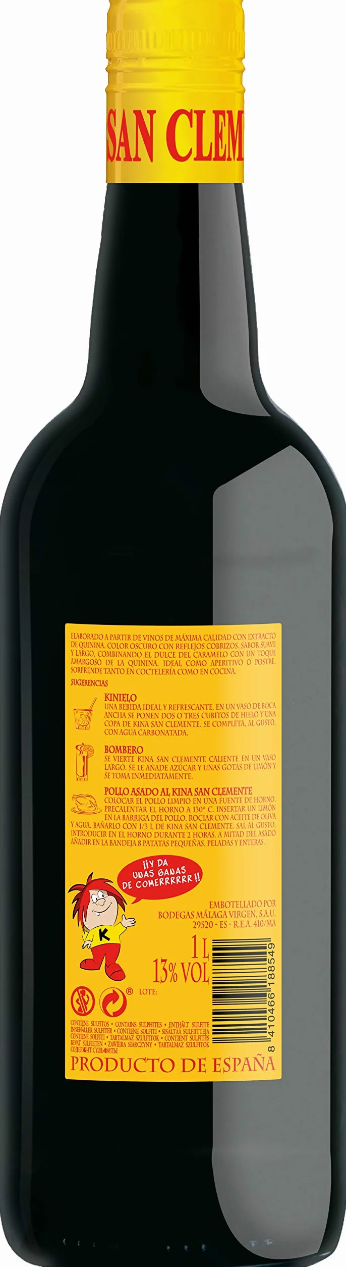 Kina San Clemente - Pack 6 botellas de 1 L - Bebida aromatizada dulce